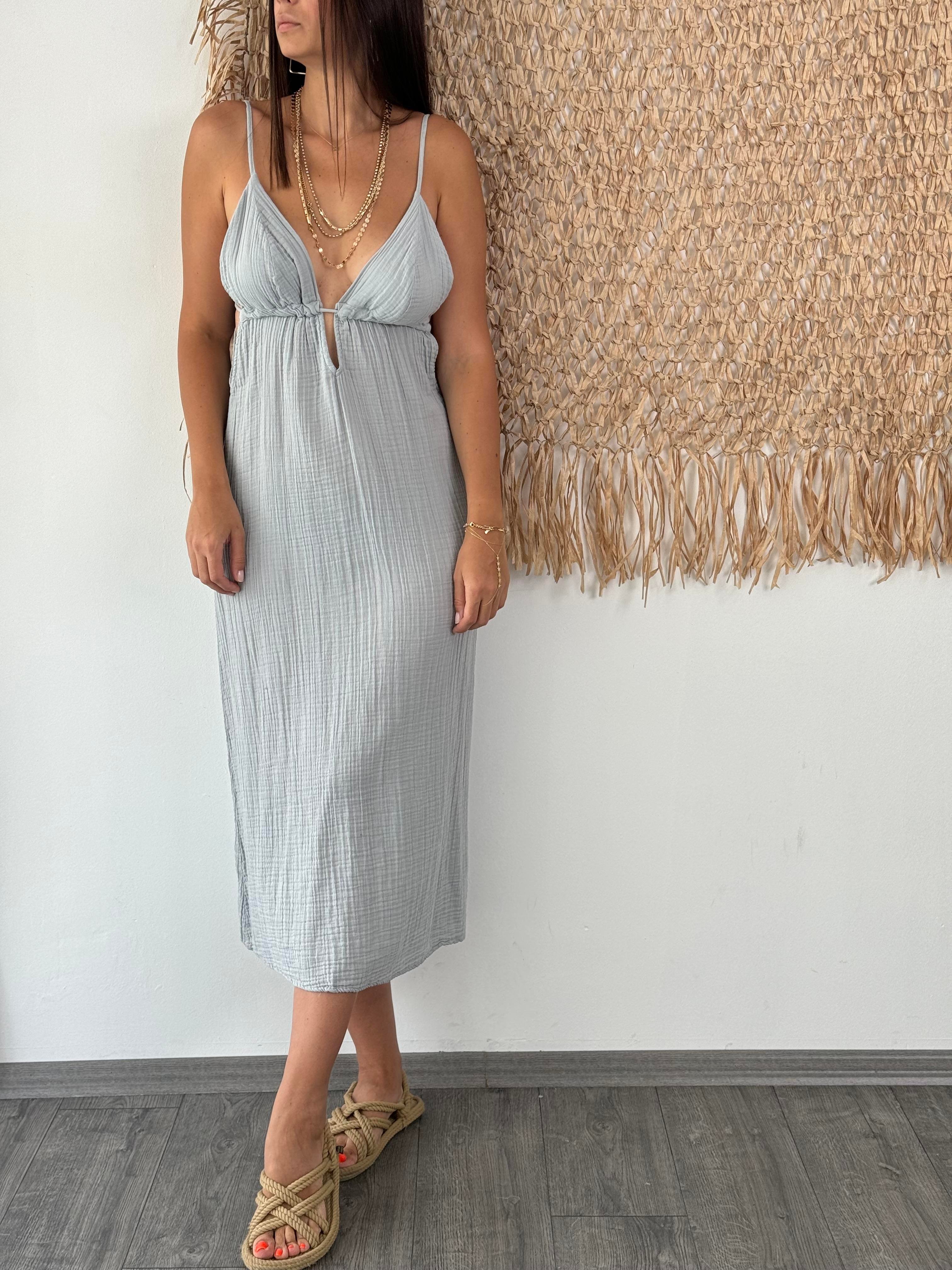 DİAN GRİ MÜSLİN ELBİSE