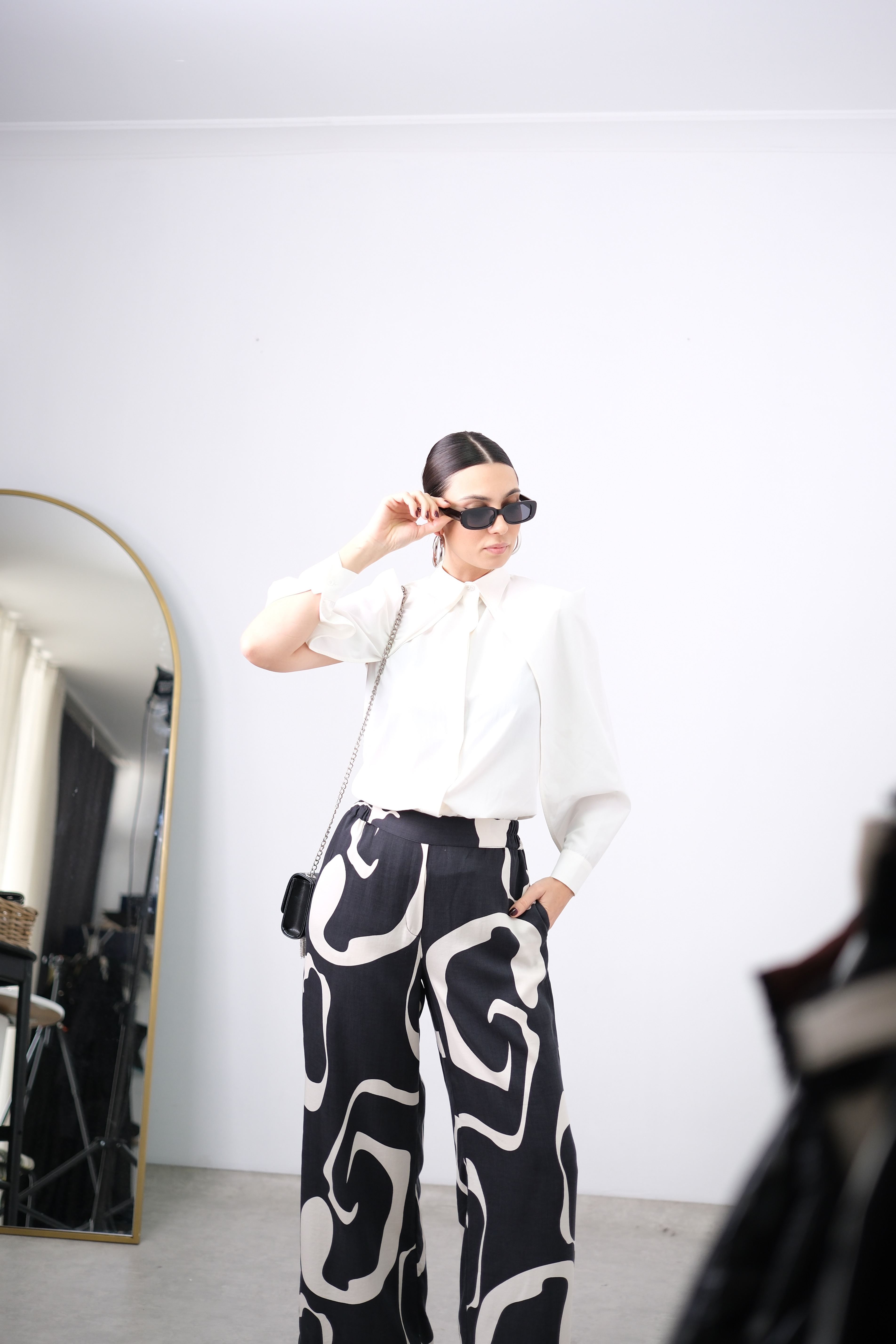 ELİTE TOUCH DESENLİ SİYAH PANTOLON