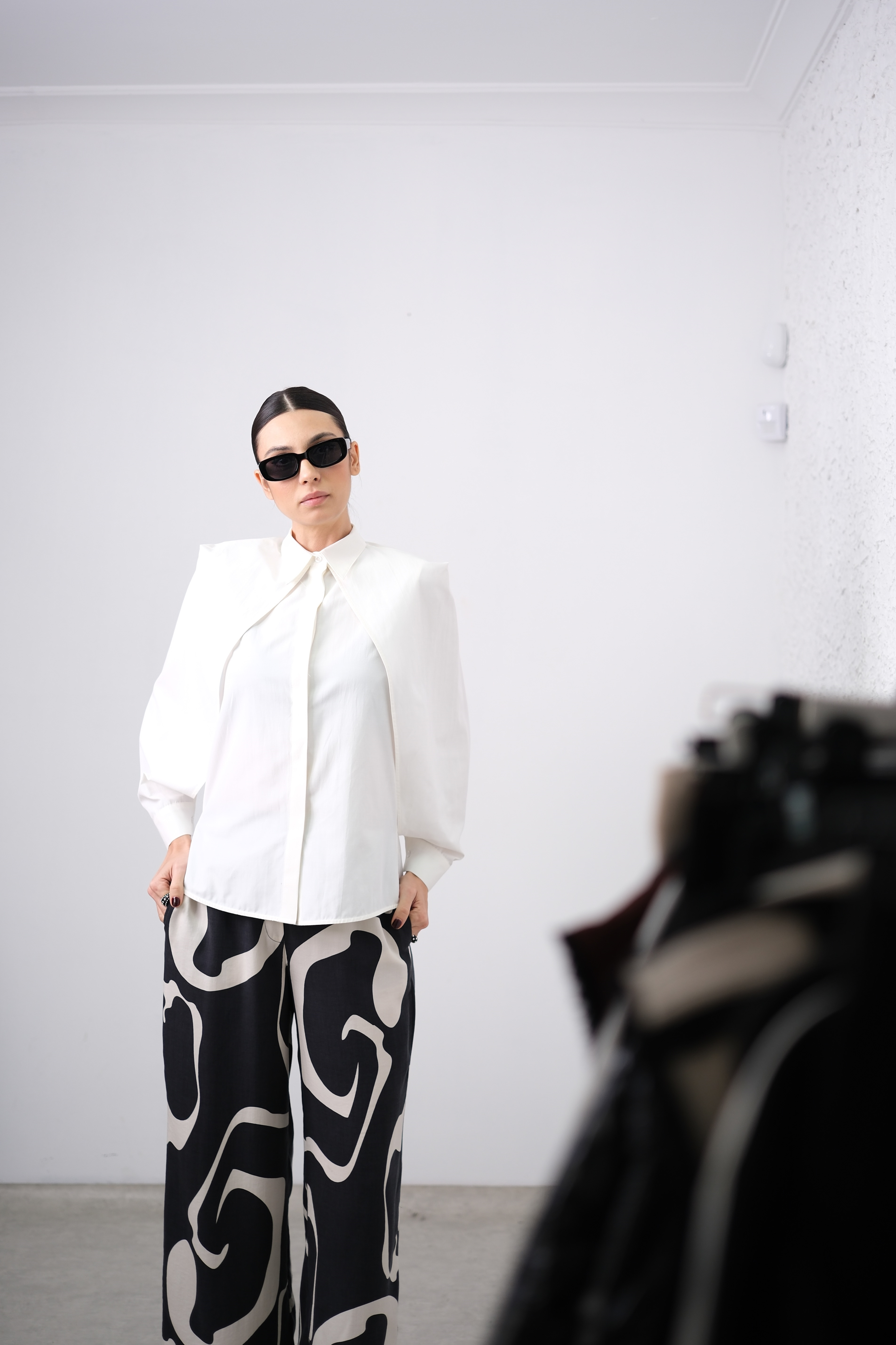 ELİTE TOUCH DESENLİ SİYAH PANTOLON