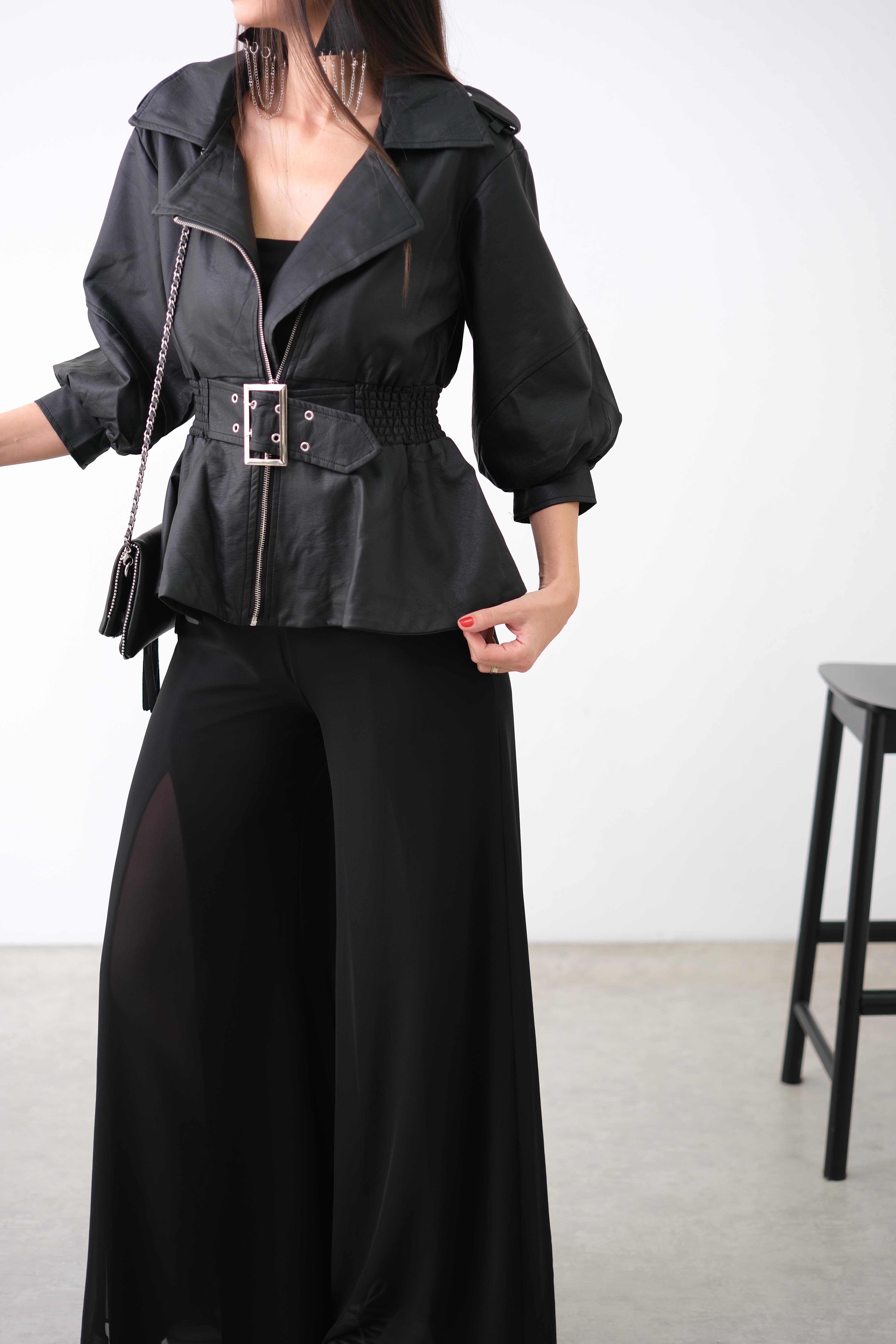 ELLA DERİ TASARIM CEKET BLUZ