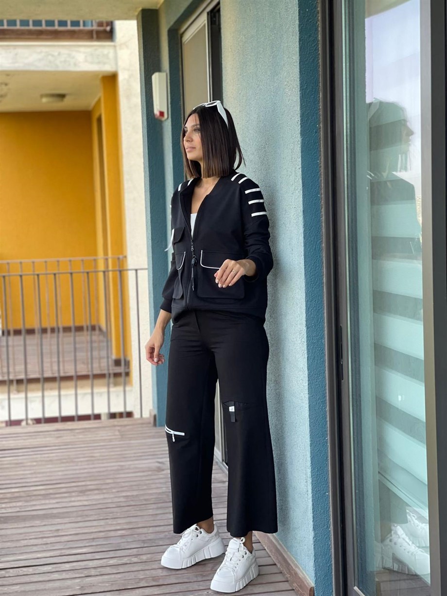EVA SİYAH TASARIM PANTOLON