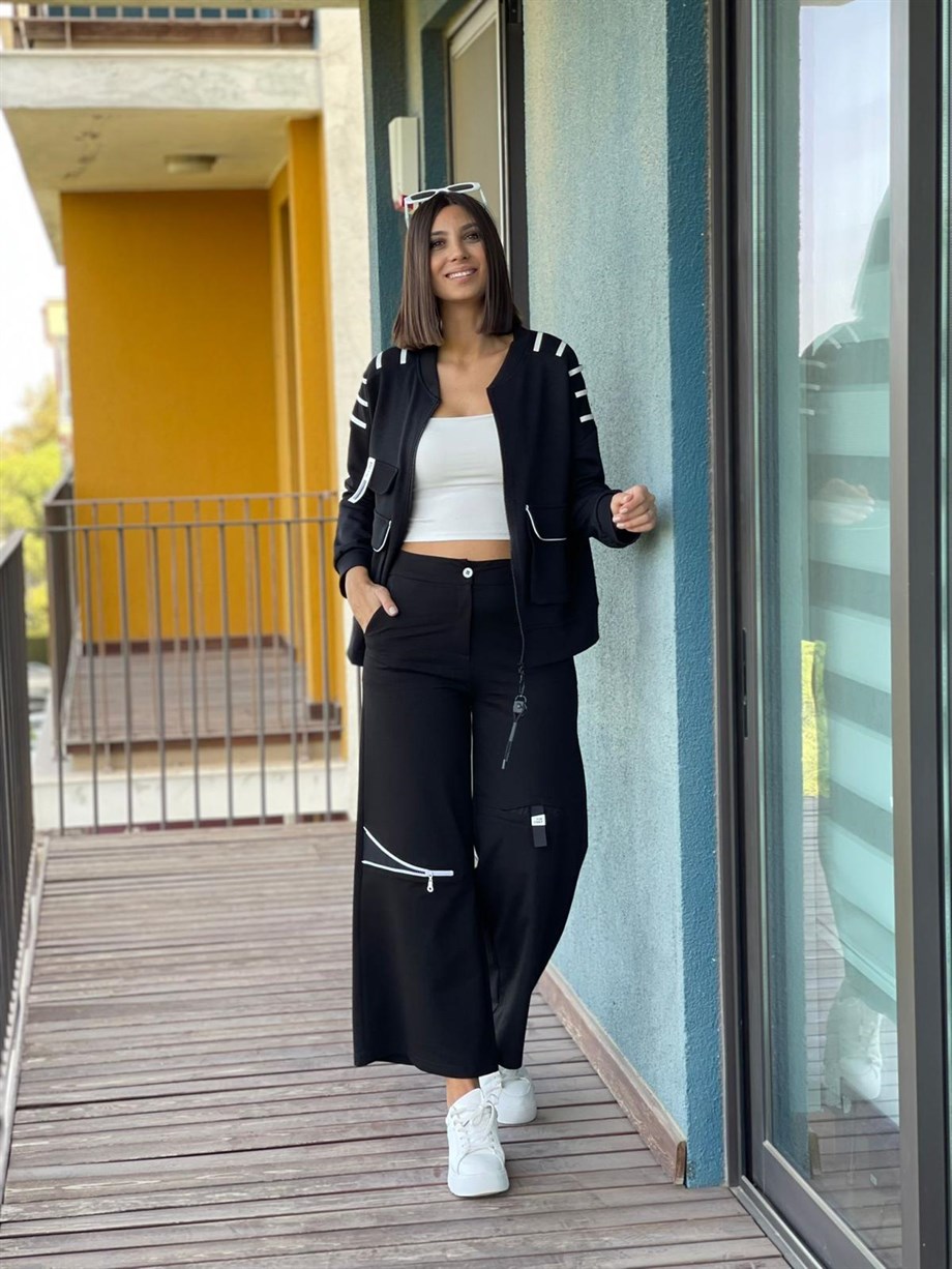 EVA SİYAH TASARIM PANTOLON