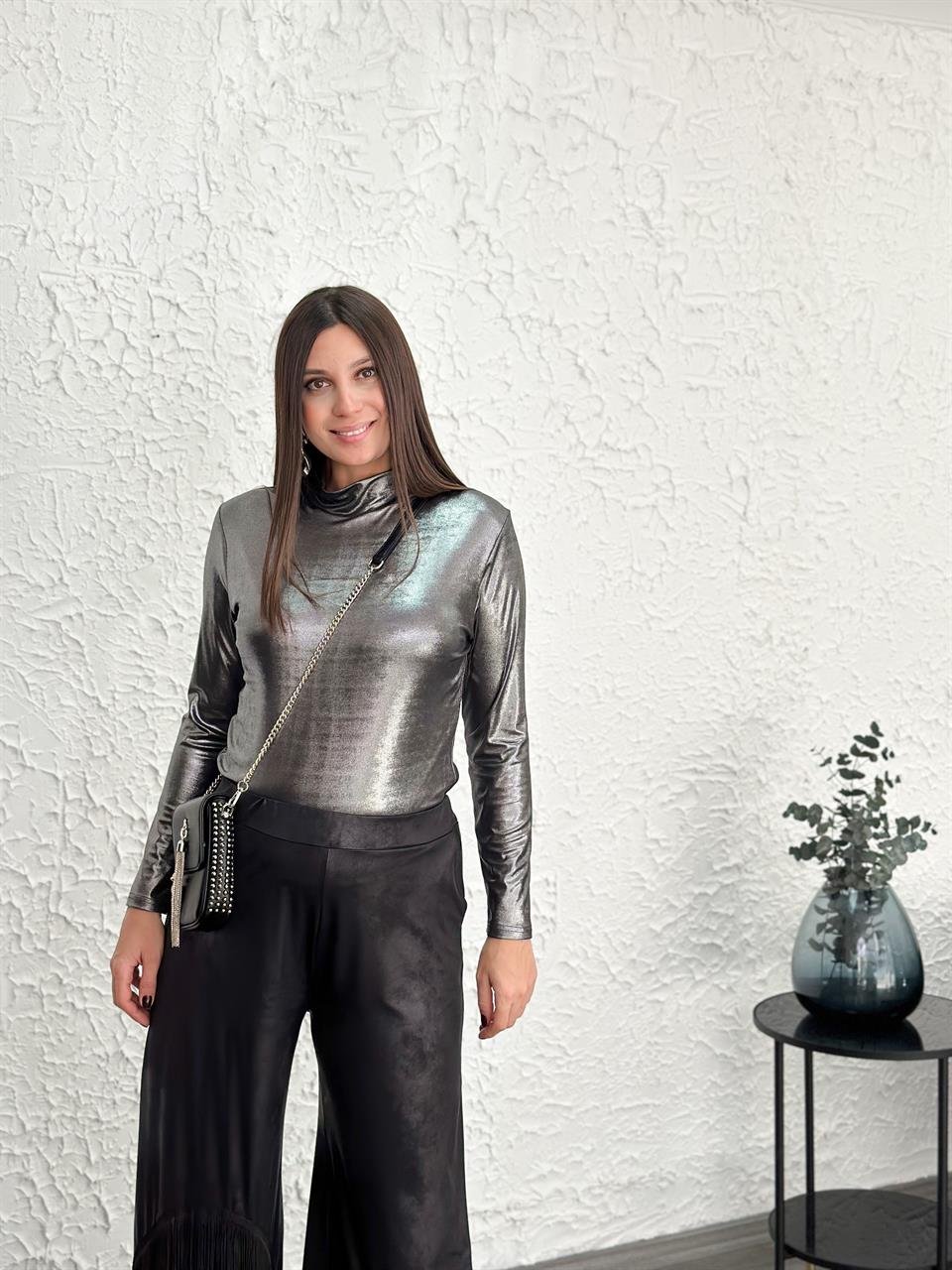 FOSE METALİK TASARIM BLUZ