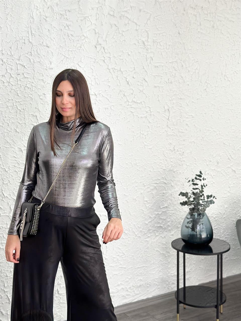 FOSE METALİK TASARIM BLUZ