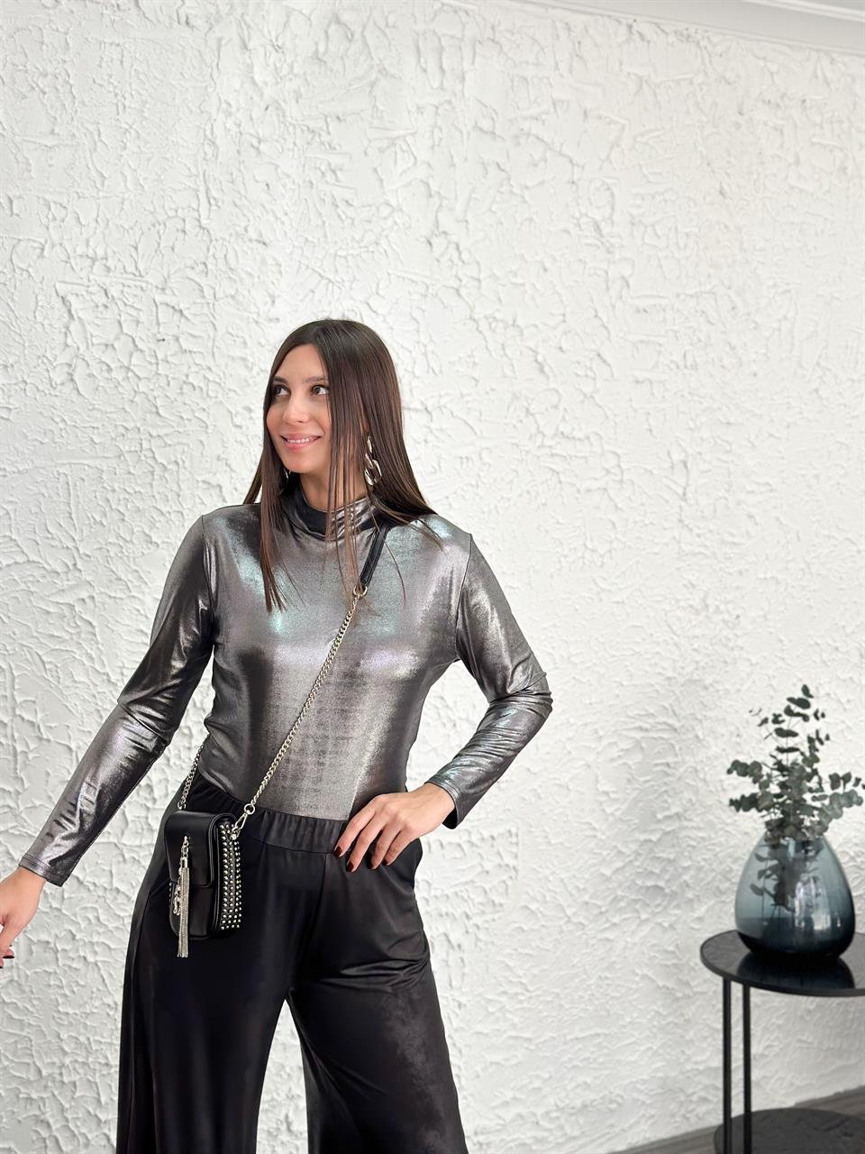 FOSE METALİK TASARIM BLUZ