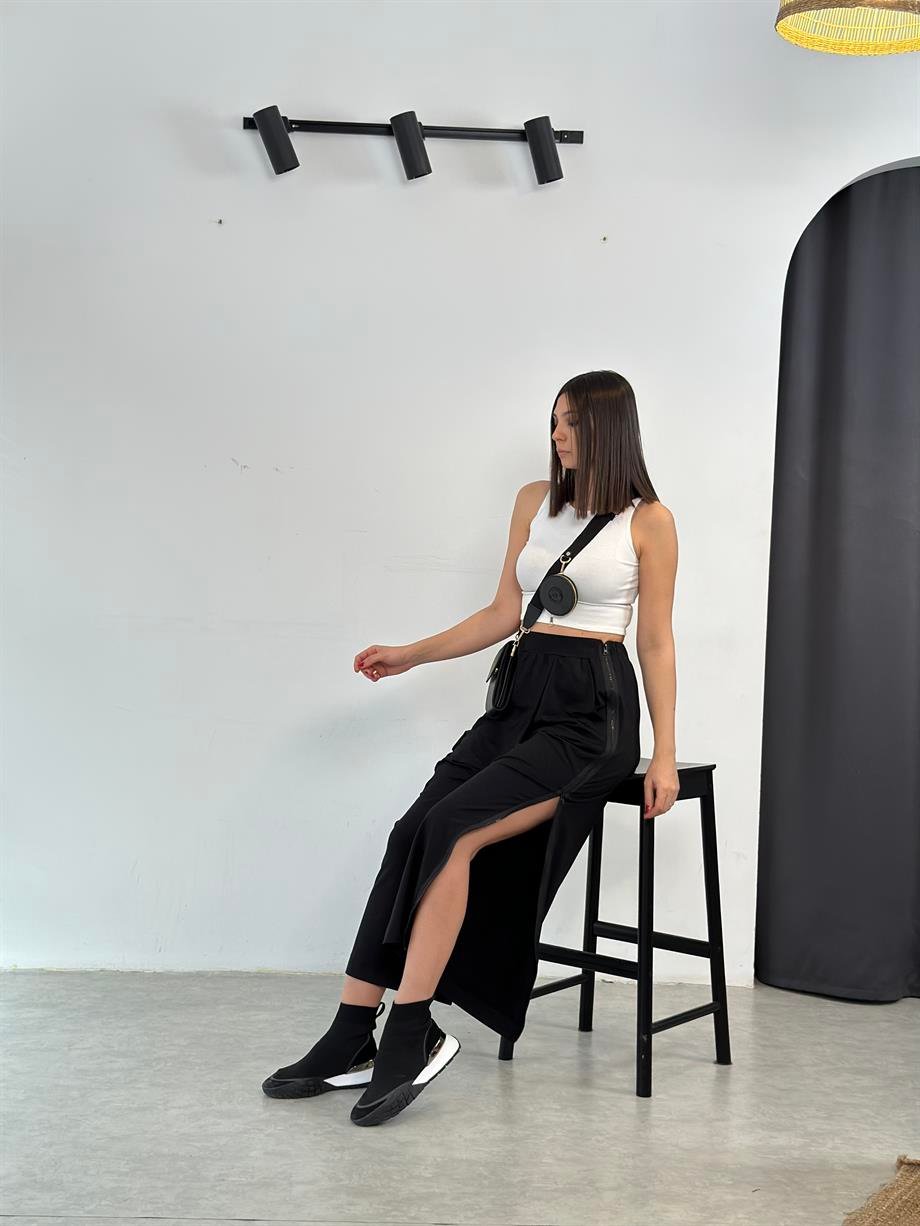 GLOIN SİYAH FERMUARLI PANTOLON