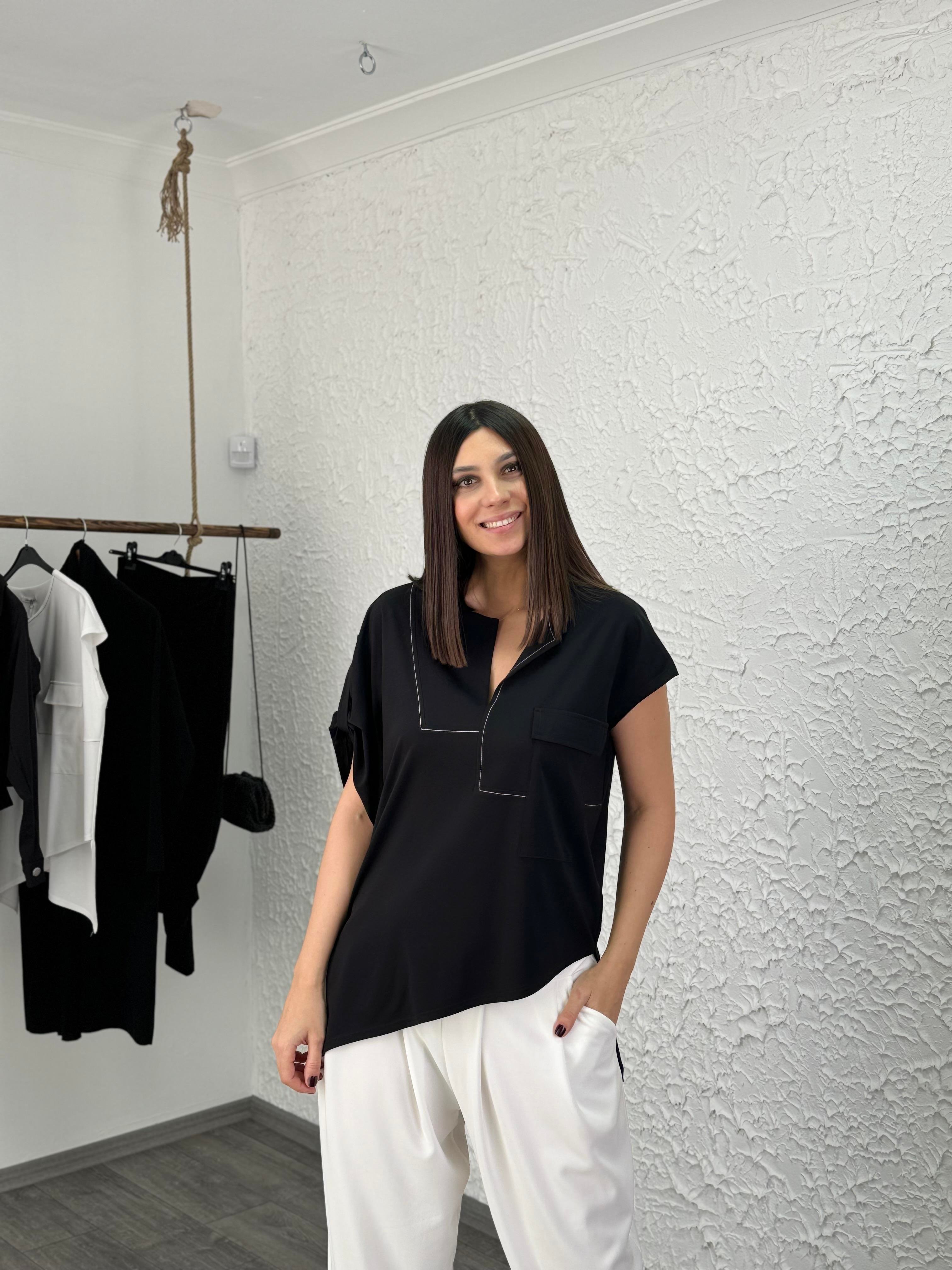 GRACE SİYAH TASARIM BLUZ