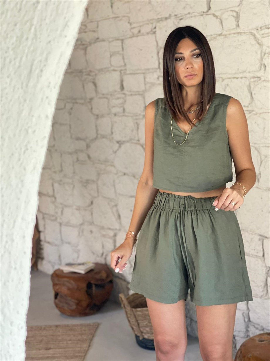 HALYTE HAKİ KETEN ŞORT