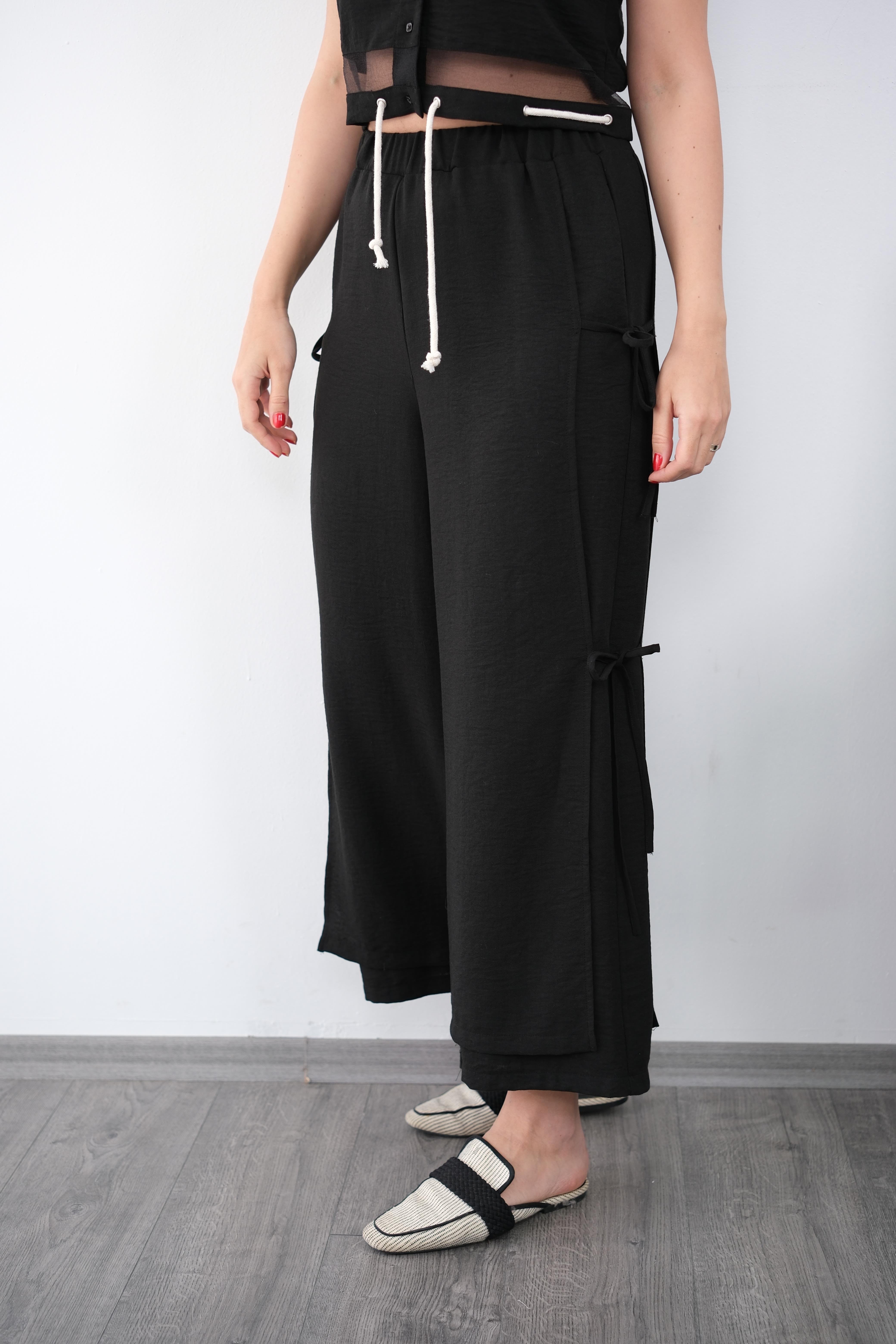 HENA SİYAH TASARIM PANTOLON