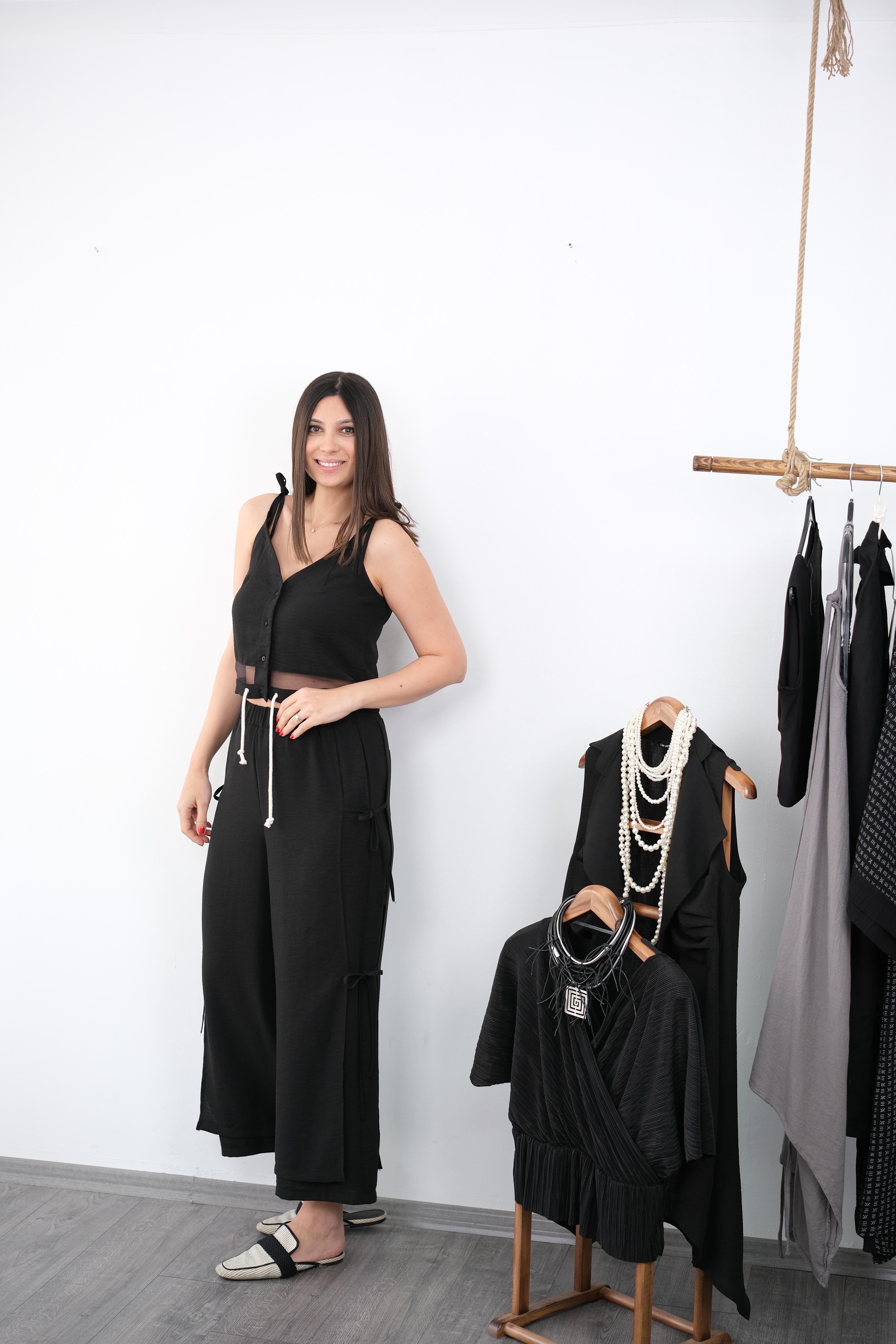 HENA SİYAH TASARIM PANTOLON