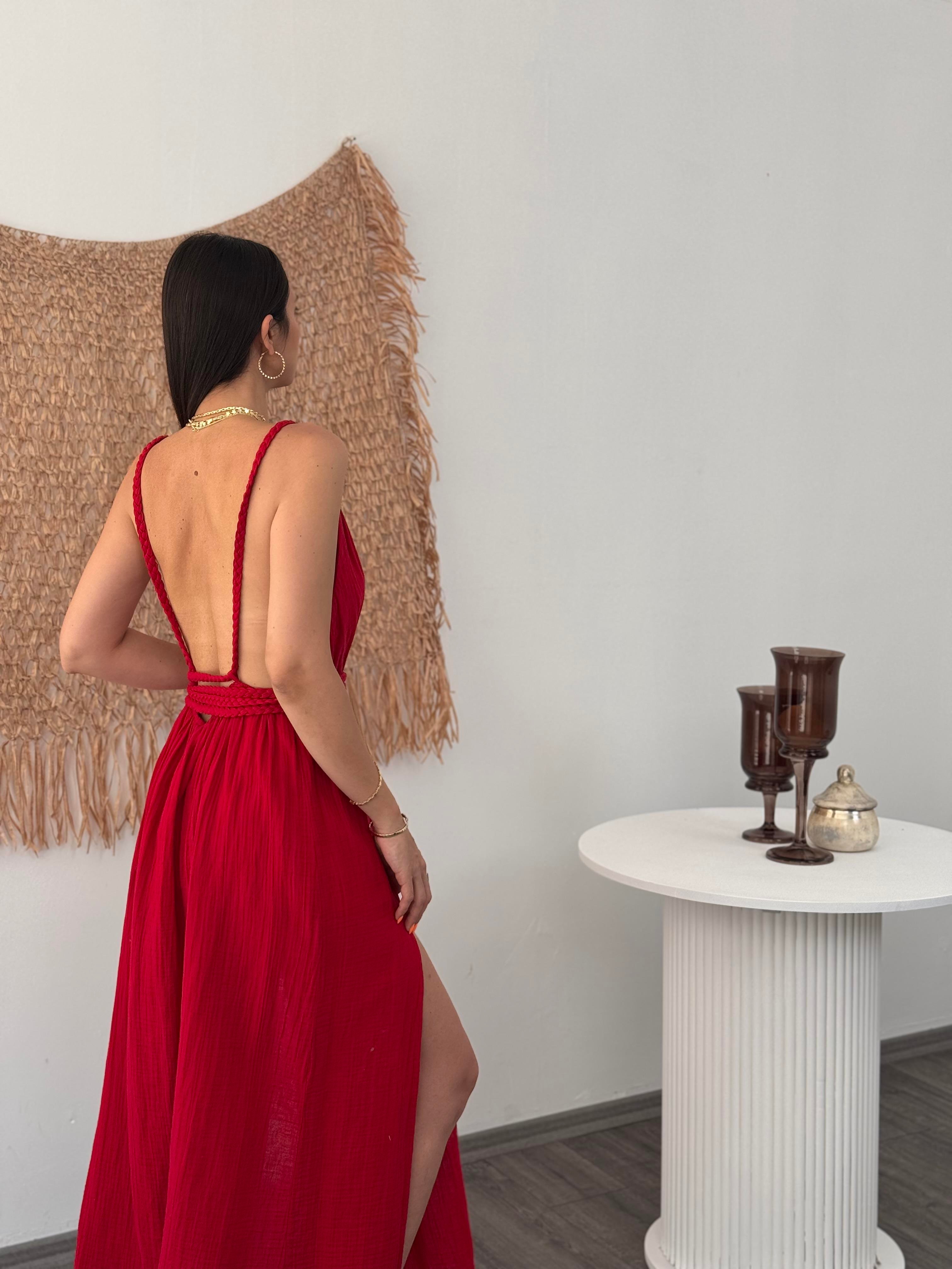 HERMES VİŞNE ELBİSE