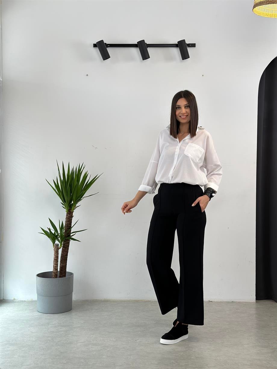 HONA SİYAH PALAZZO PANTOLON