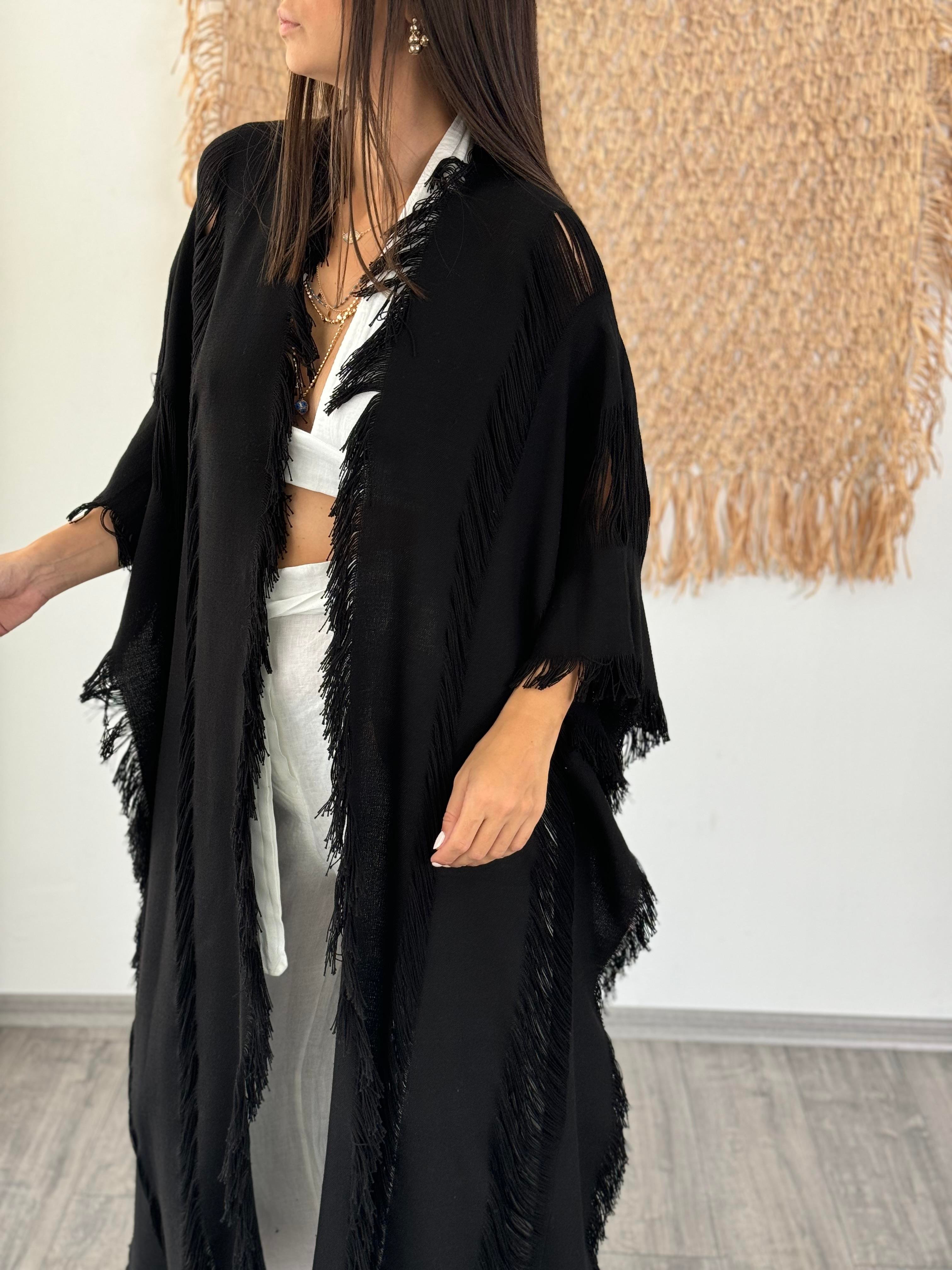 İRO SİYAH TASARIM KAFTAN