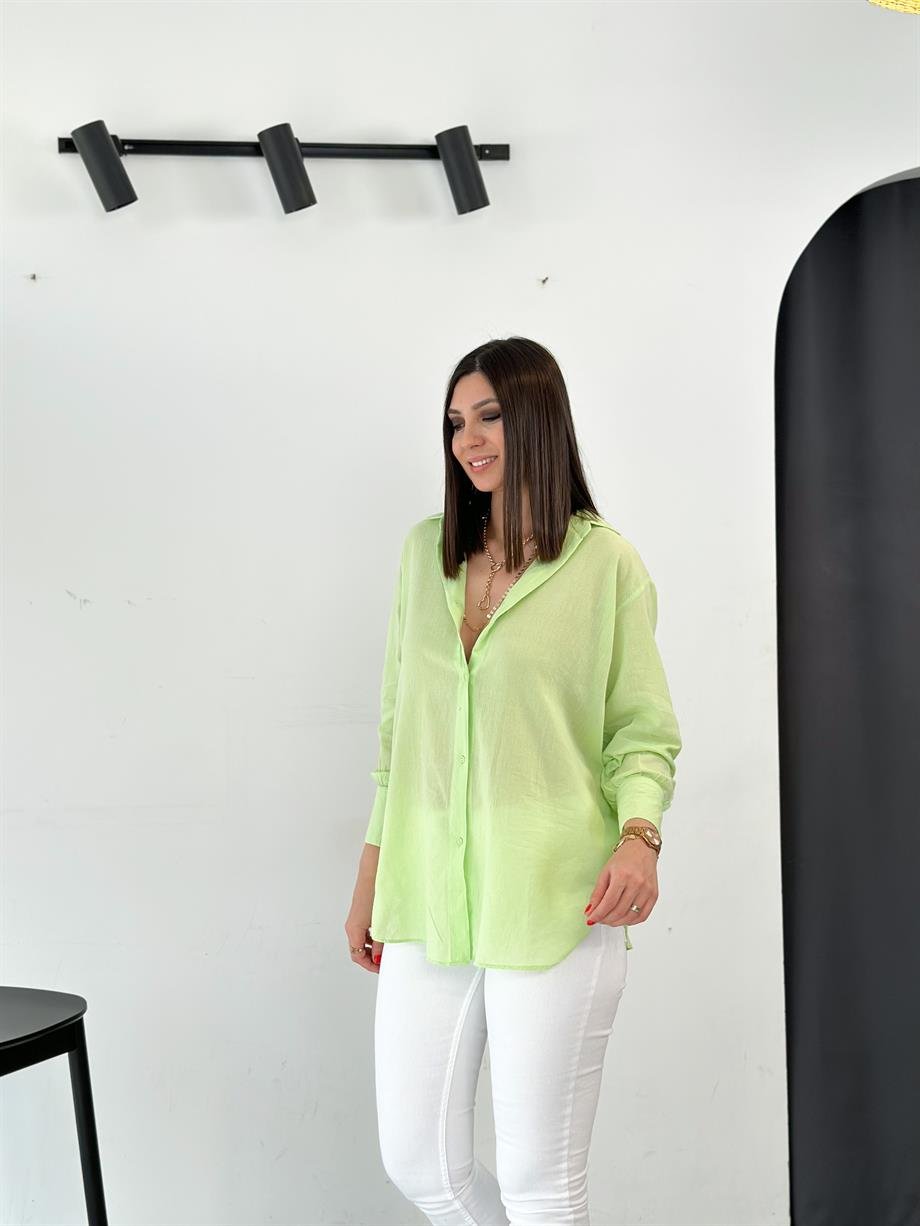 İSYA SIRTI DÜĞMELİ NEON GÖMLEK