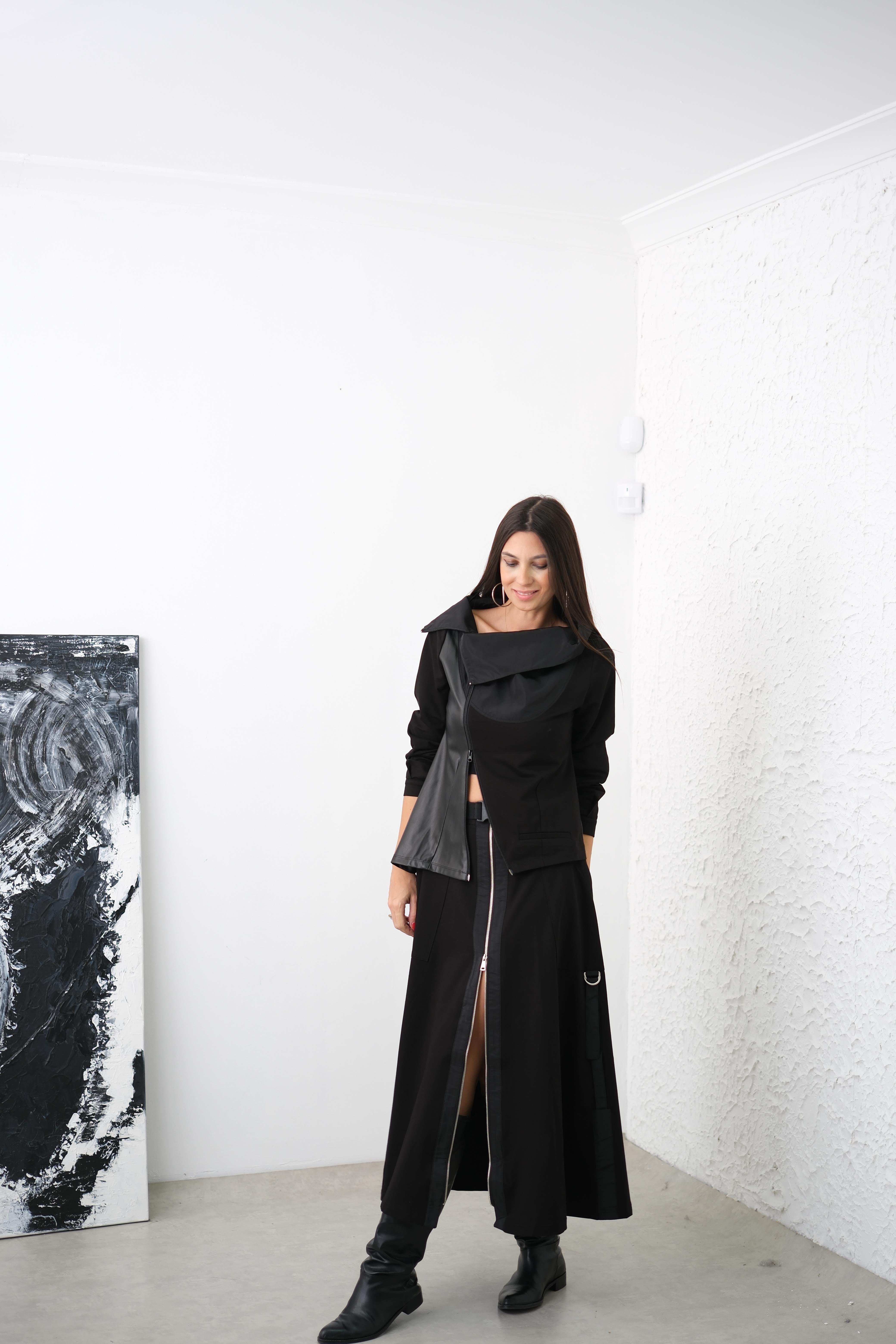 KAVALA SİYAH TASARIM CEKET