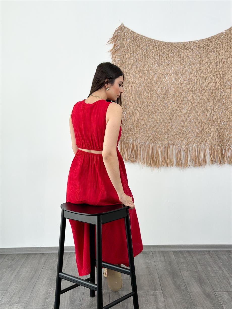 LA MIA VİŞNE MÜSLİN ELBİSE