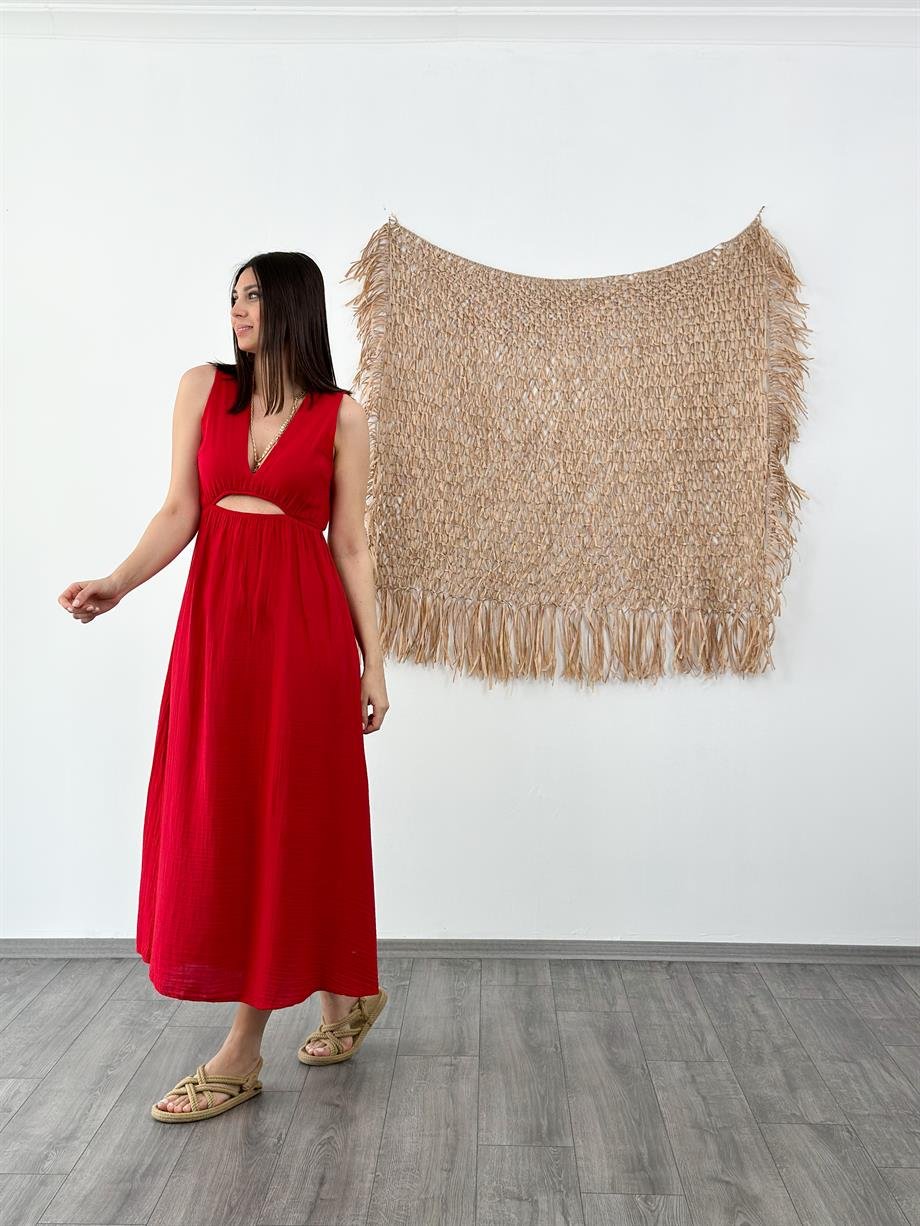 LA MIA VİŞNE MÜSLİN ELBİSE