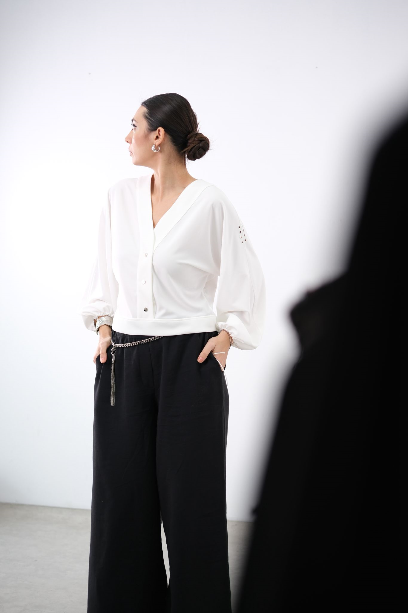 LARGO BEYAZ TASARIM BLUZ