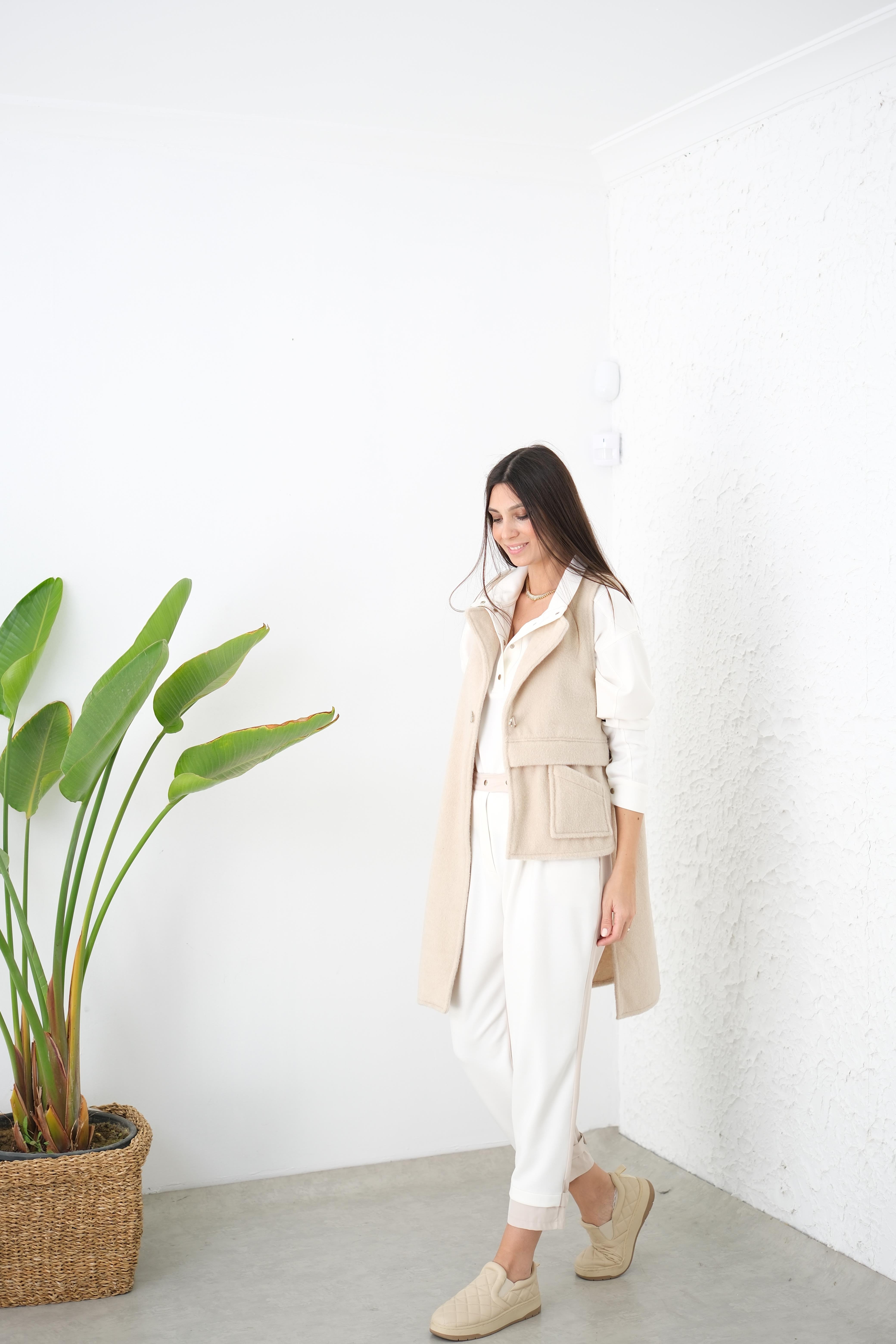 LARGO KREM TASARIM YELEK