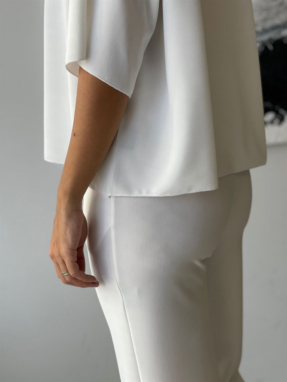 LATİNA BEYAZ BOL PAÇA PANTOLON