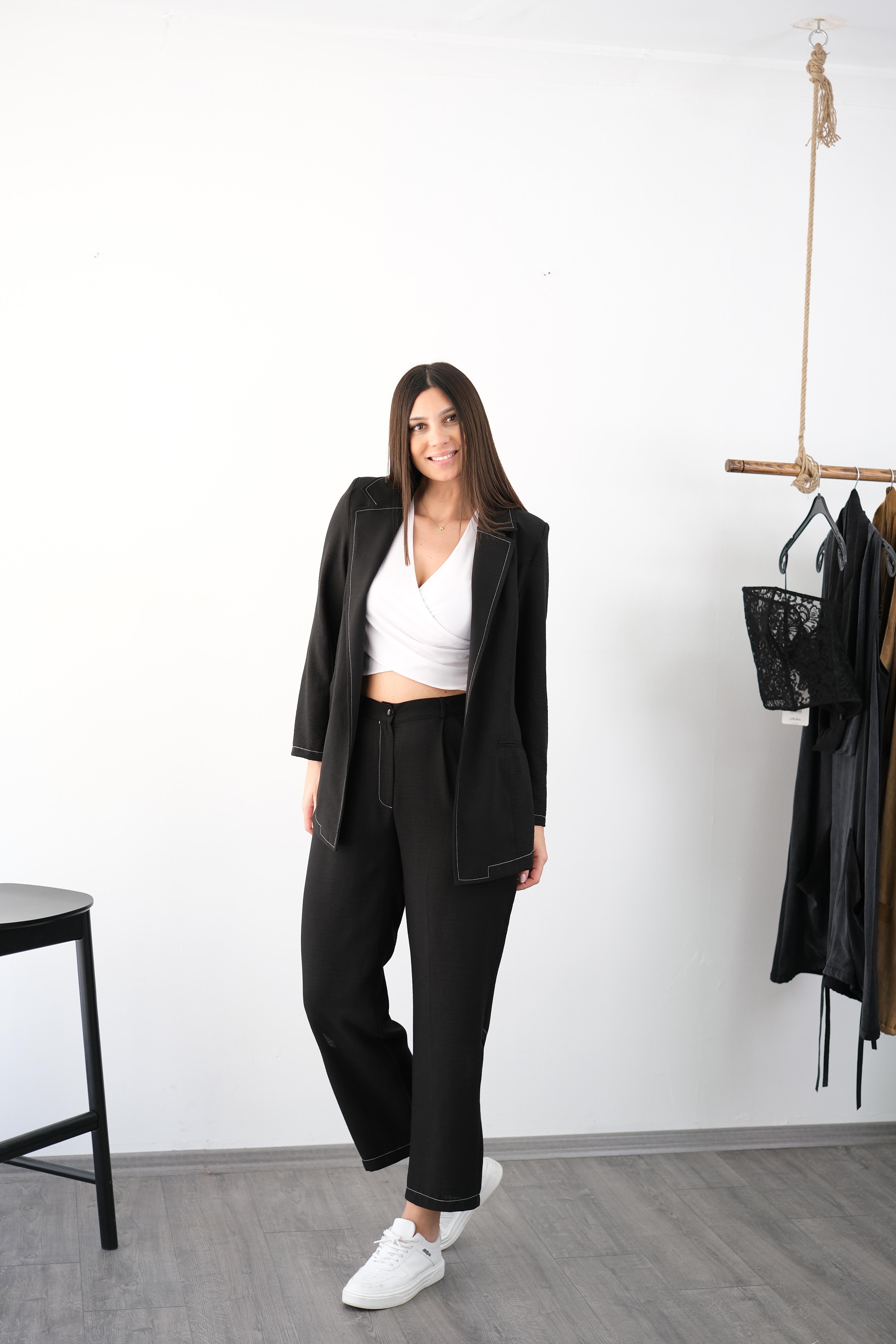 LİPARİ TASARIM SİYAH PANTOLON