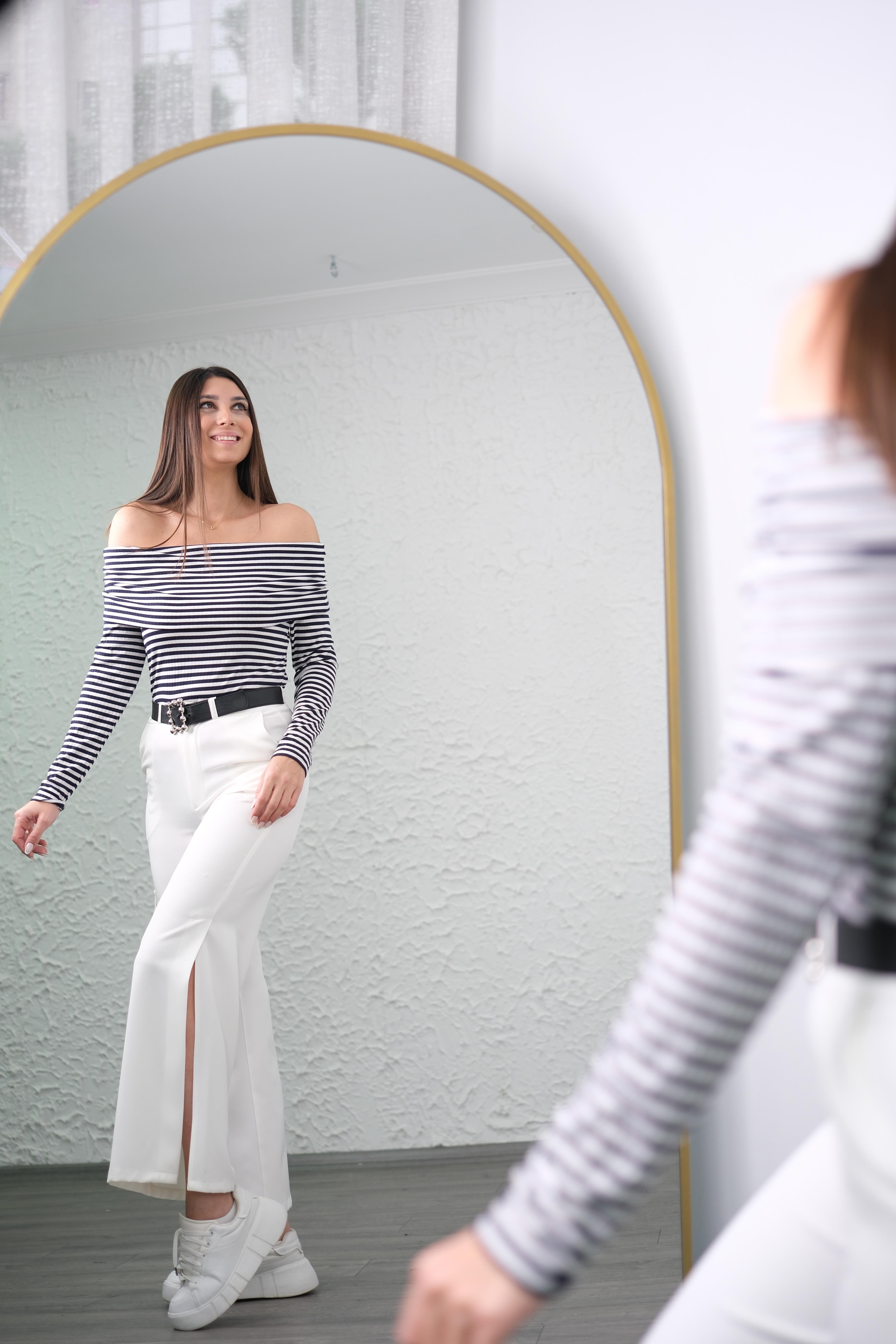 LOGONA YIRTMAÇLI BEYAZ PANTOLON