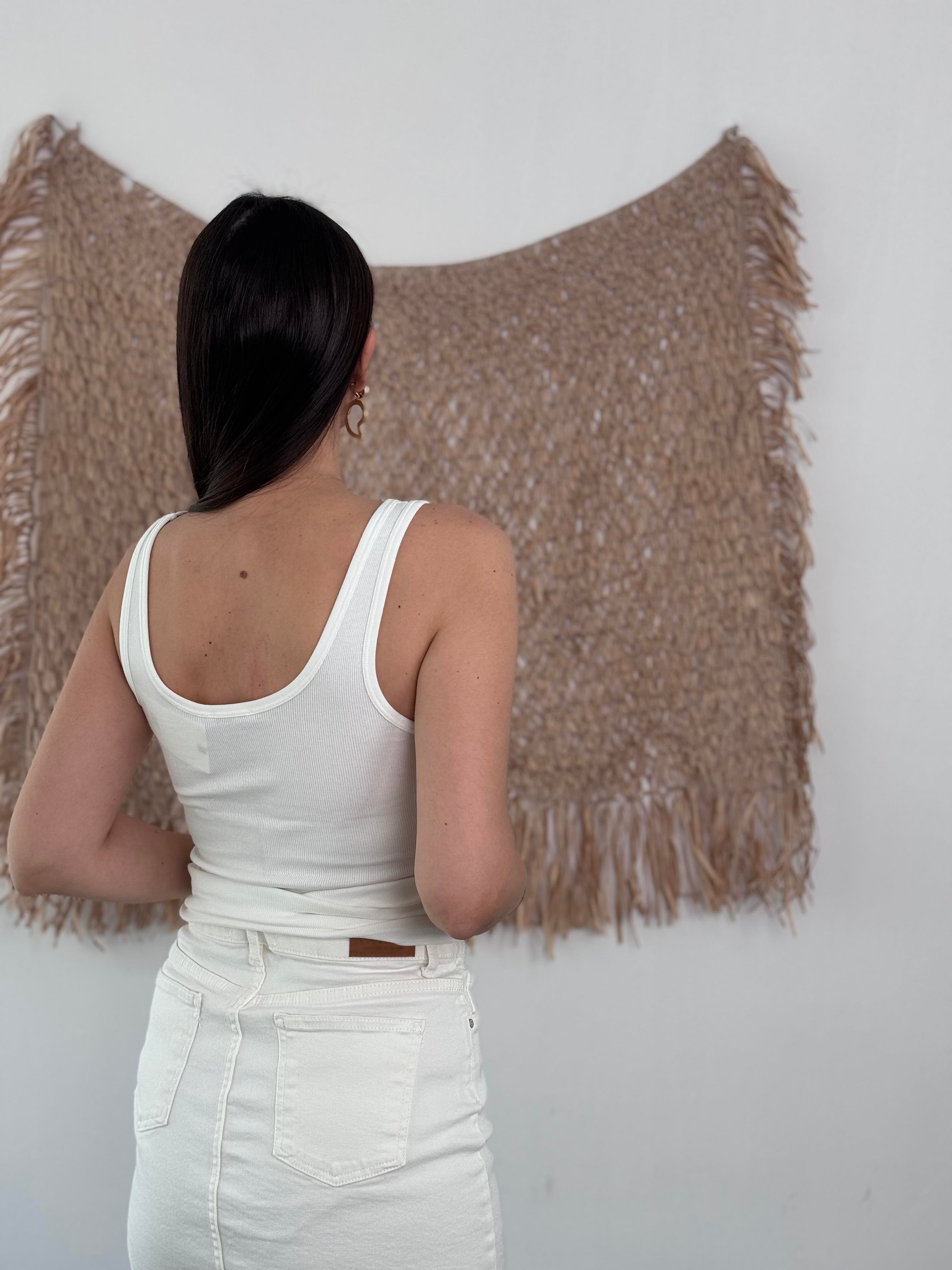 LUMA DÜĞMELİ BEYAZ ATLET