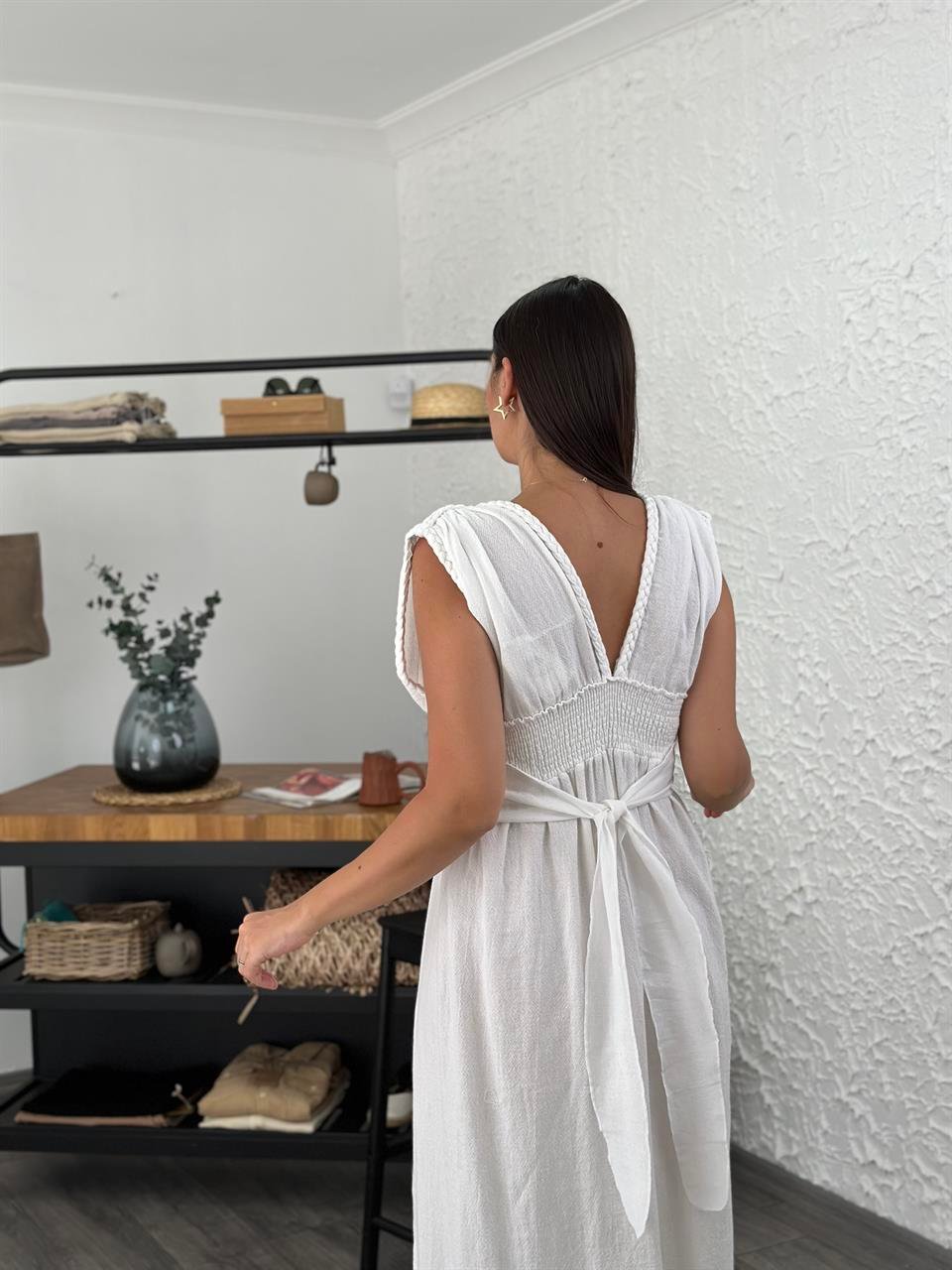 MADELENA BEYAZ TASARIM ELBİSE