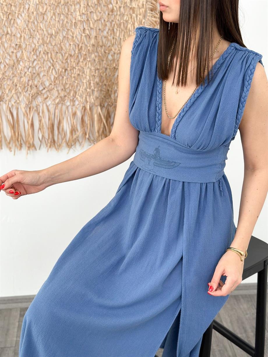 MADELENA İNDİGO TASARIM ELBİSE