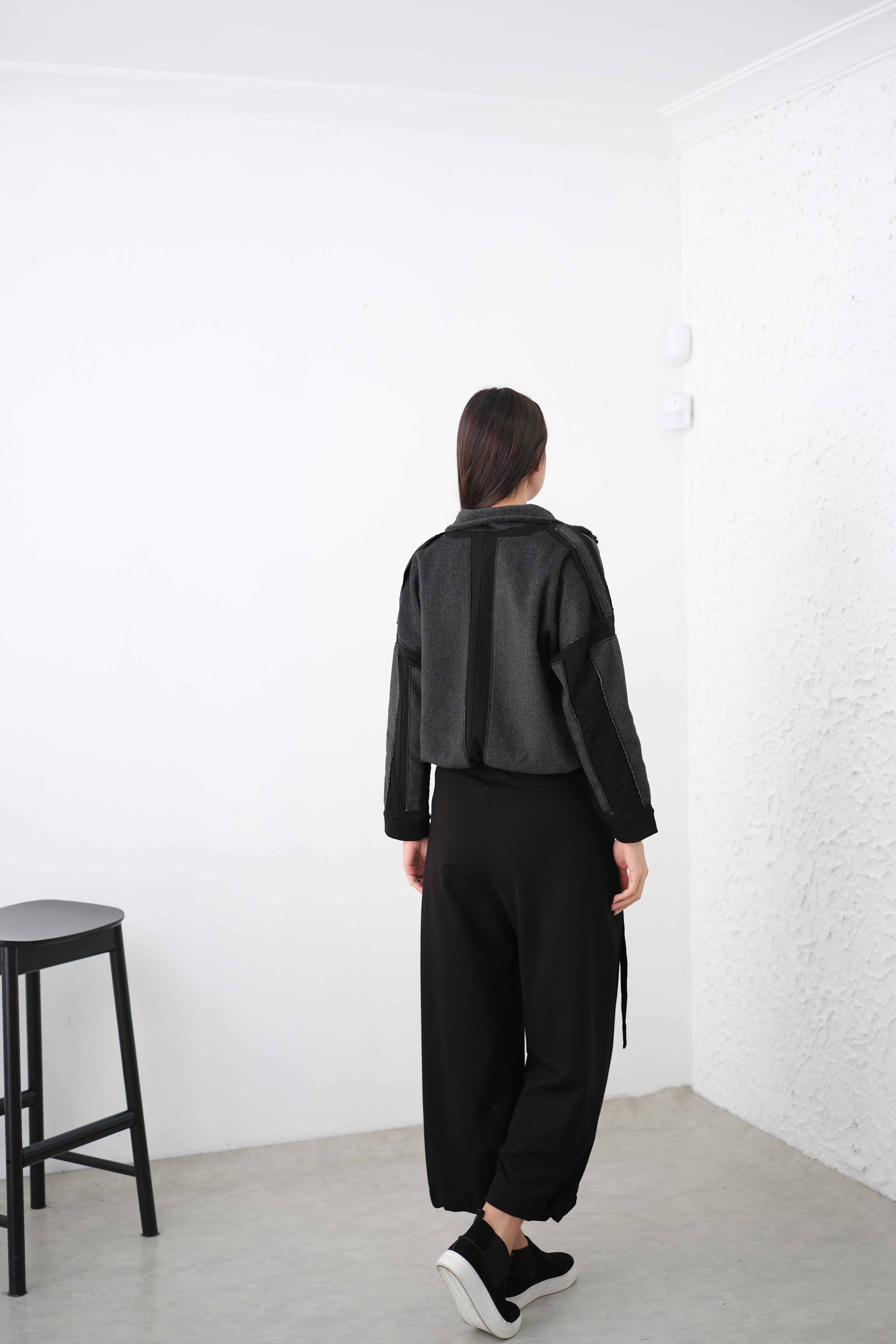 MARTA ANTRASİT DETAYLI CEKET