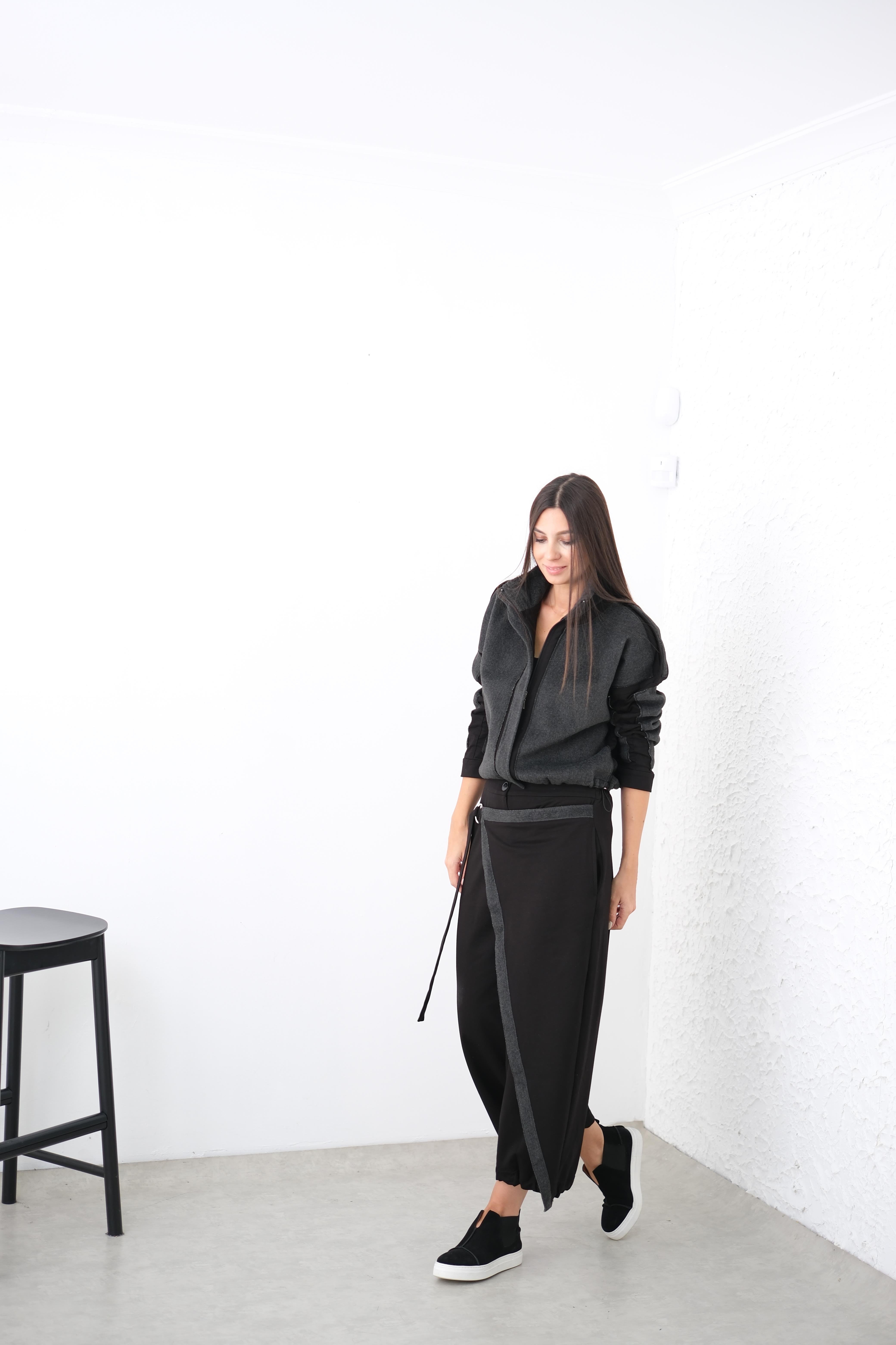 MARTA ANTRASİT DETAYLI CEKET