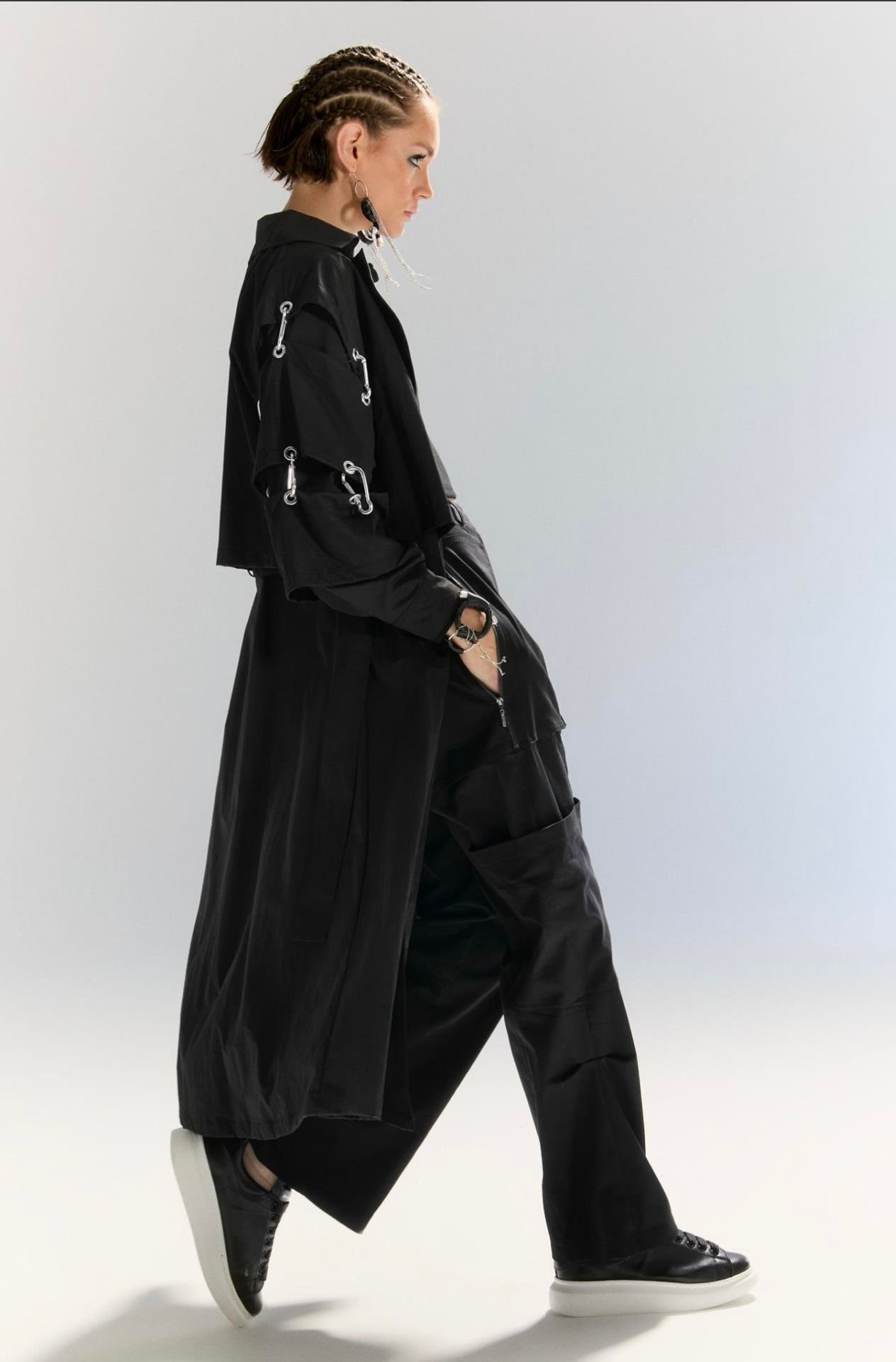 MEXİCO KANCALI SİYAH TRENÇKOT