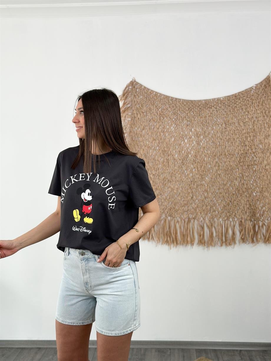 MİKY ANTRASİT MİNİ BASKILI TSHIRT