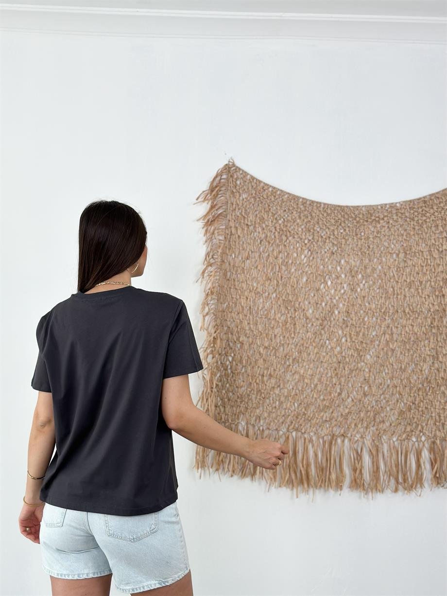 MİKY ANTRASİT MİNİ BASKILI TSHIRT