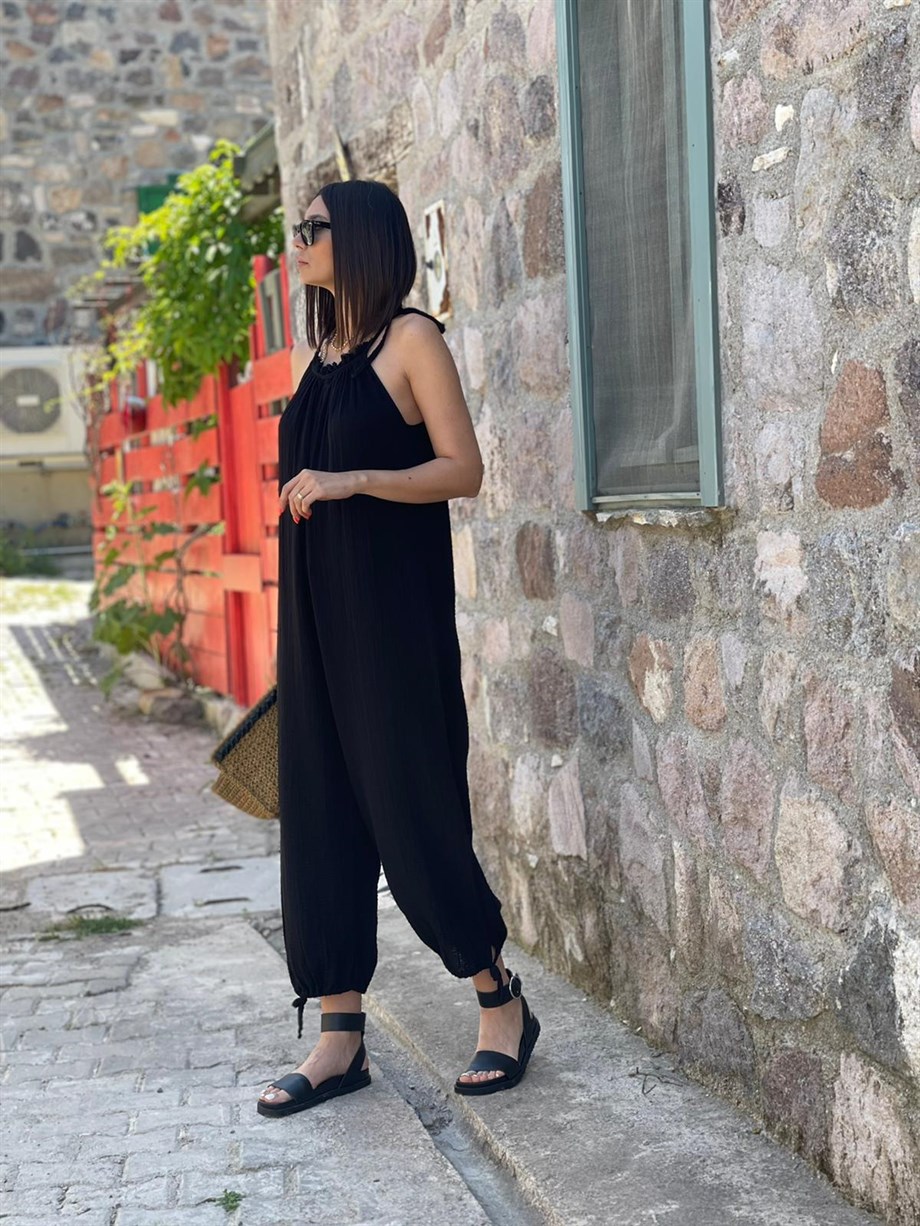 MİLAS SİYAH MÜSLİN TULUM