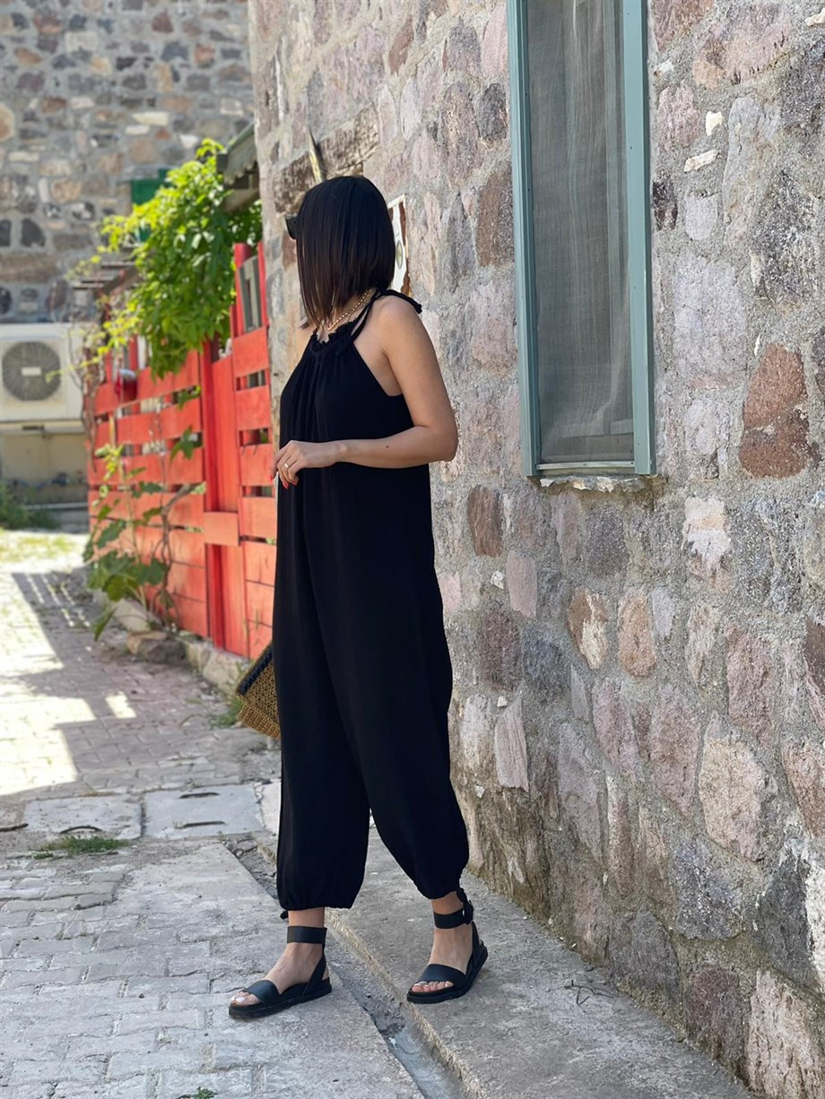 MİLAS SİYAH MÜSLİN TULUM