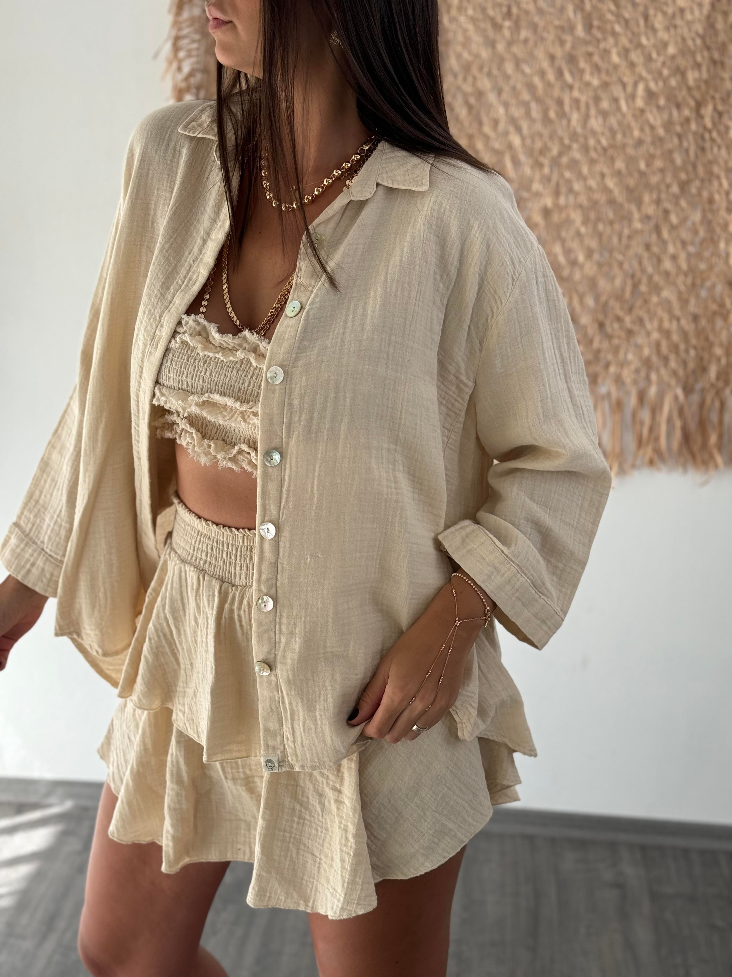 MİNSK BEJ MÜSLİN GÖMLEK