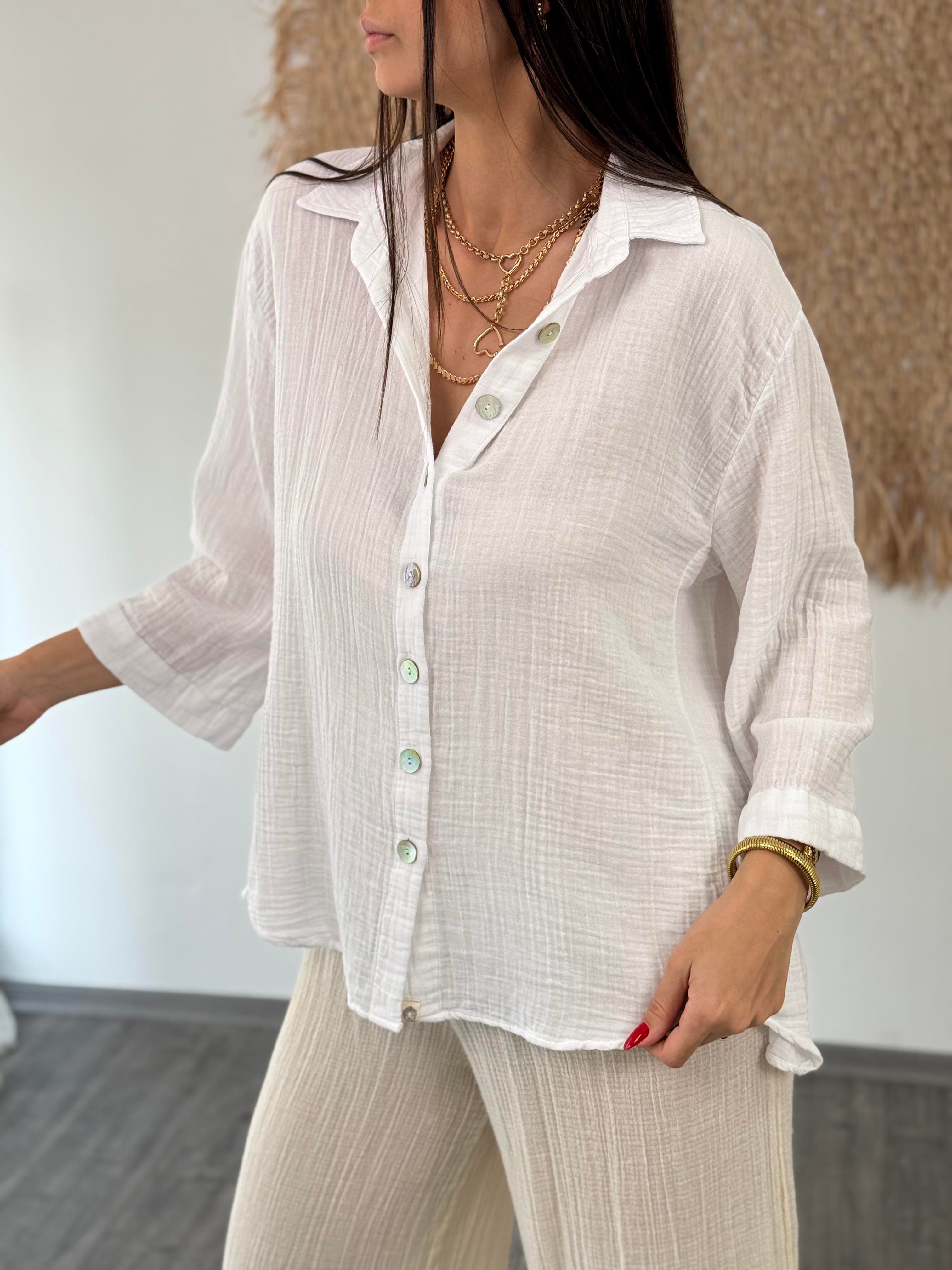 MİNSK BEYAZ MÜSLİN GÖMLEK