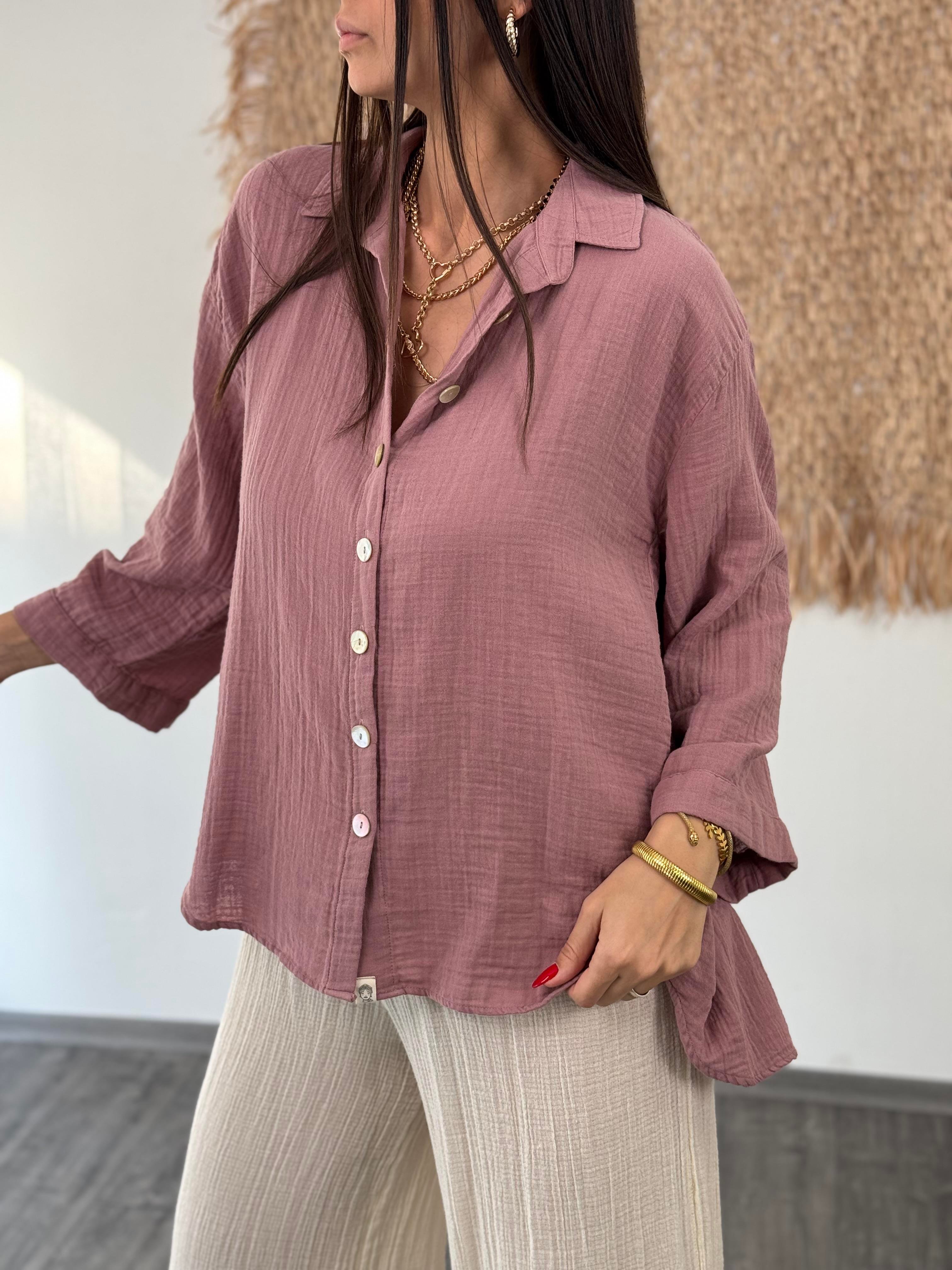 MİNSK ROSE PİNK MÜSLİN GÖMLEK