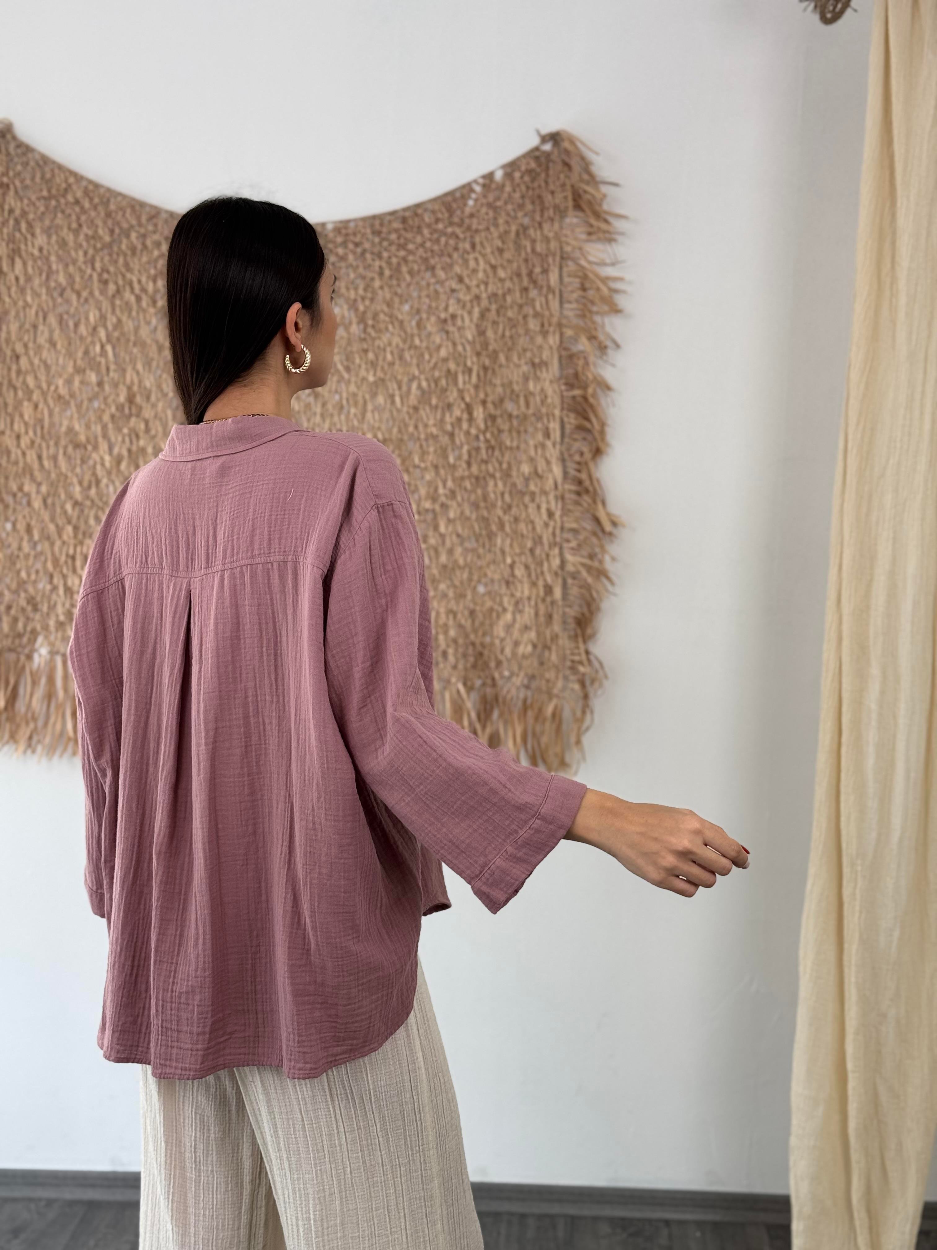 MİNSK ROSE PİNK MÜSLİN GÖMLEK