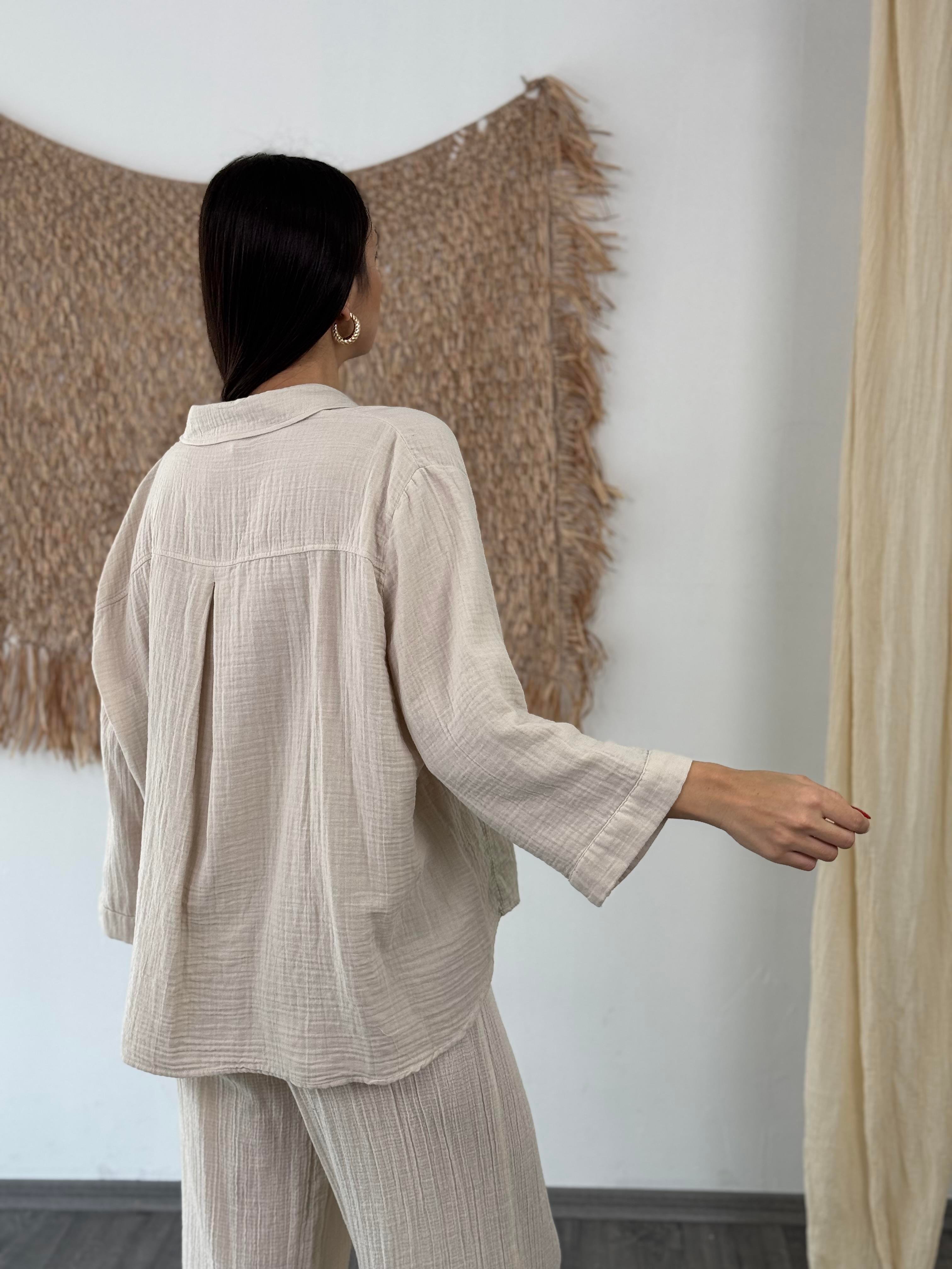 MİNSK SİS BEYAZ MÜSLİN GÖMLEK