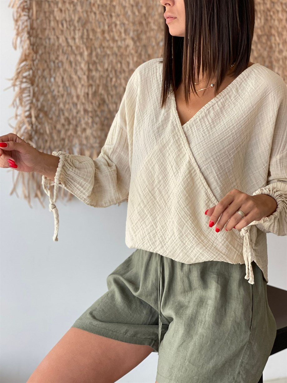 NAPORTEN BEJ MÜSLİN BLUZ