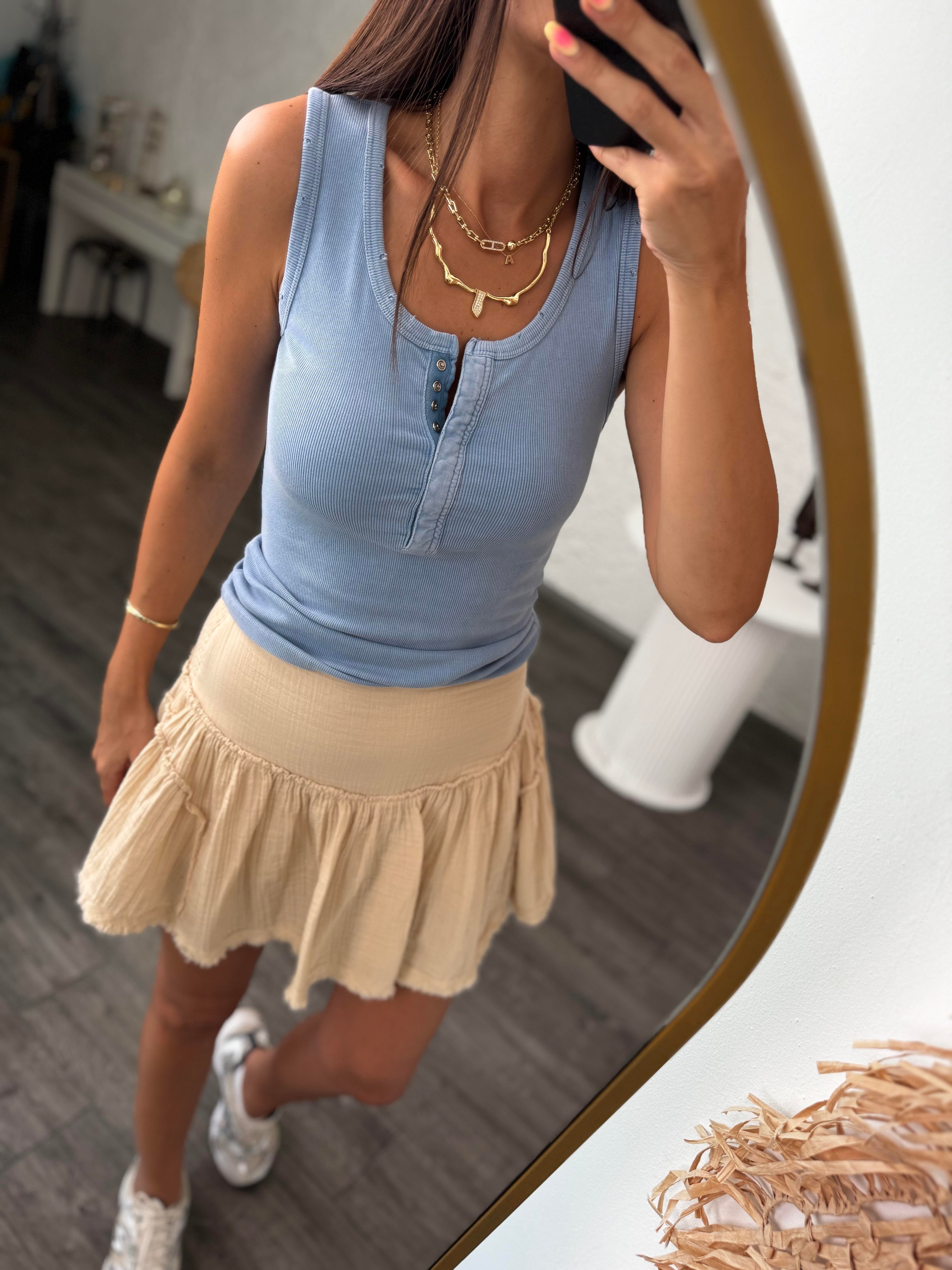 NARO ÇITÇITLI MAVİ BLUZ