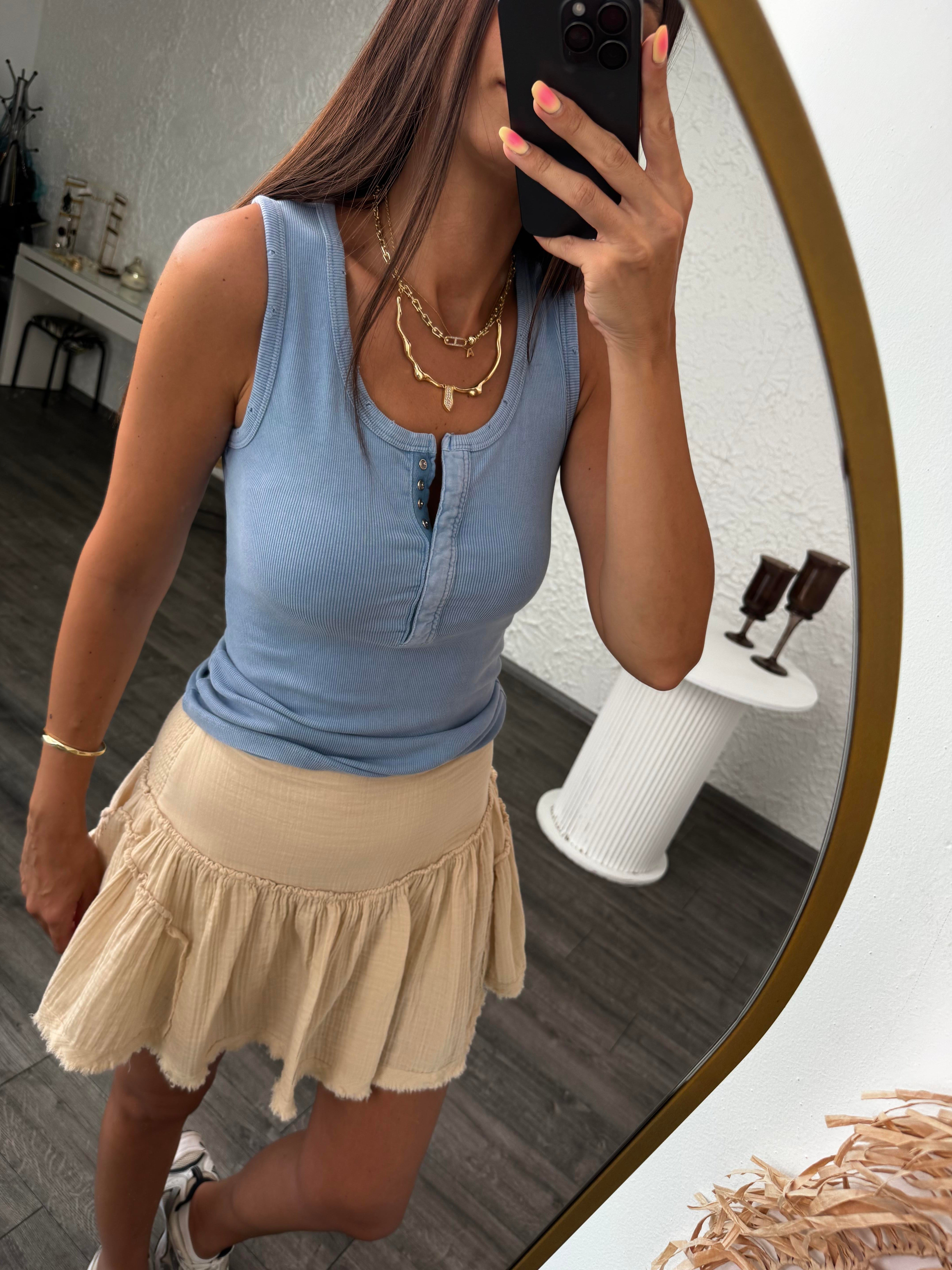 NARO ÇITÇITLI MAVİ BLUZ