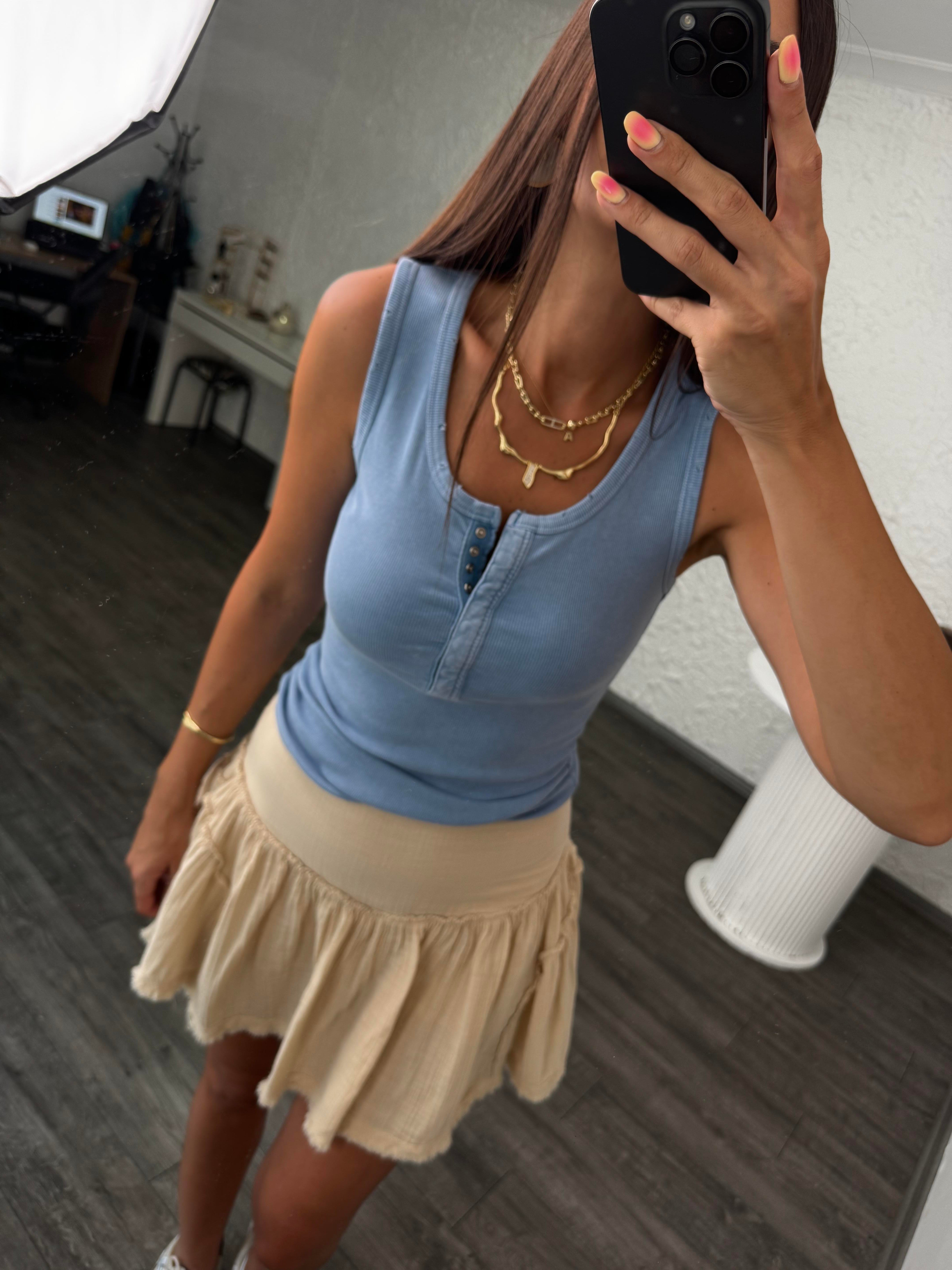 NARO ÇITÇITLI MAVİ BLUZ