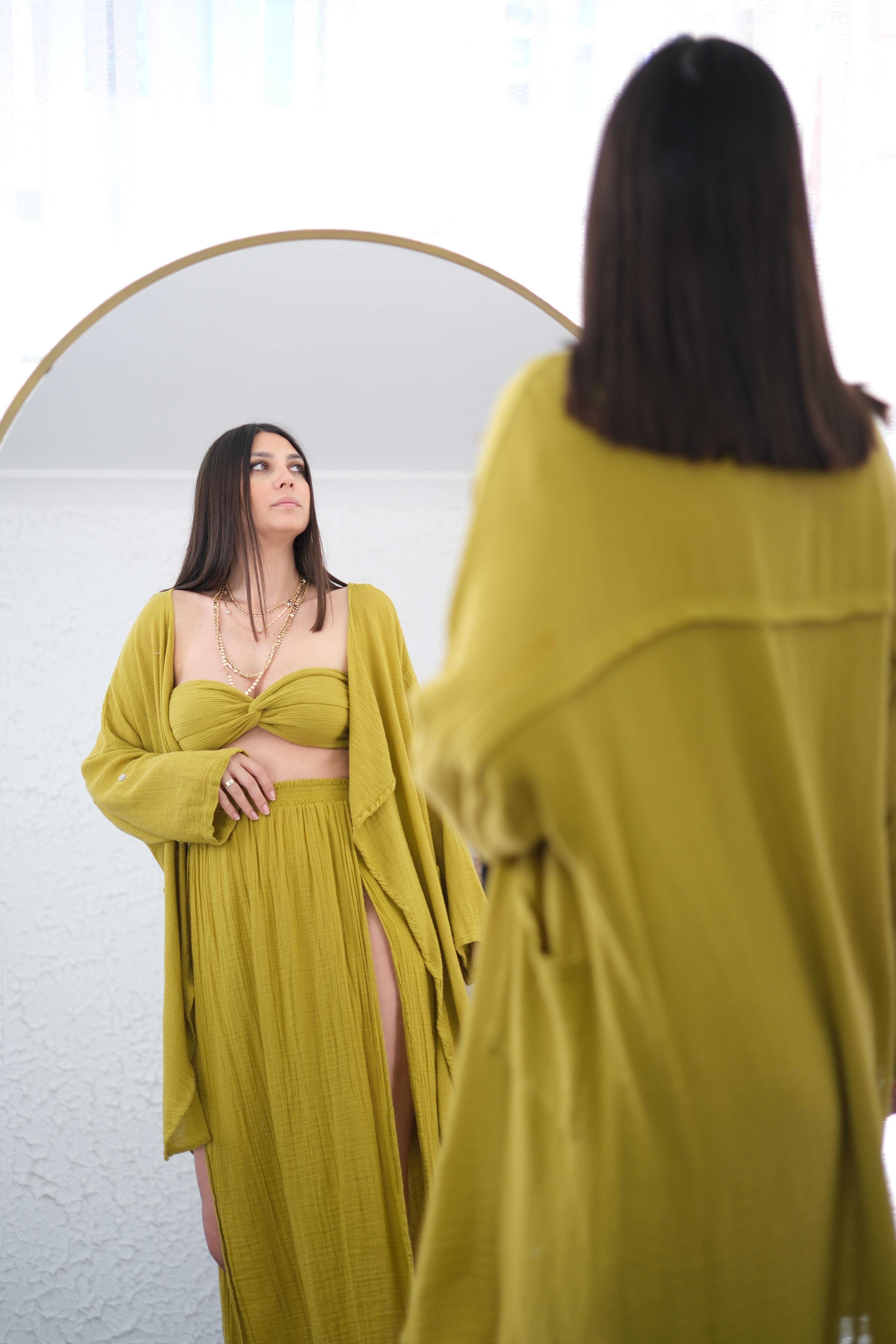 NATURAL LİMONKÜFÜ KAFTAN