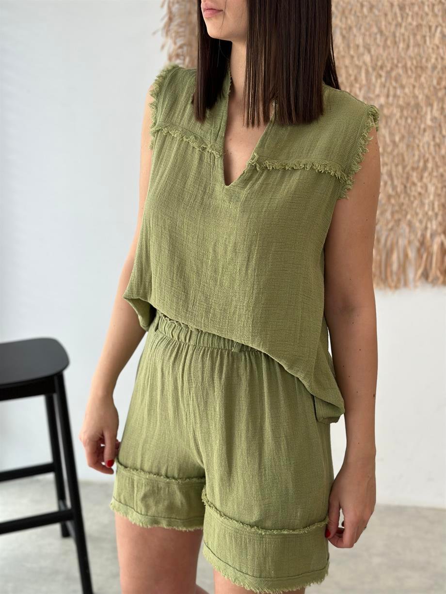 NATURAL SAGE GREEN BLUZ