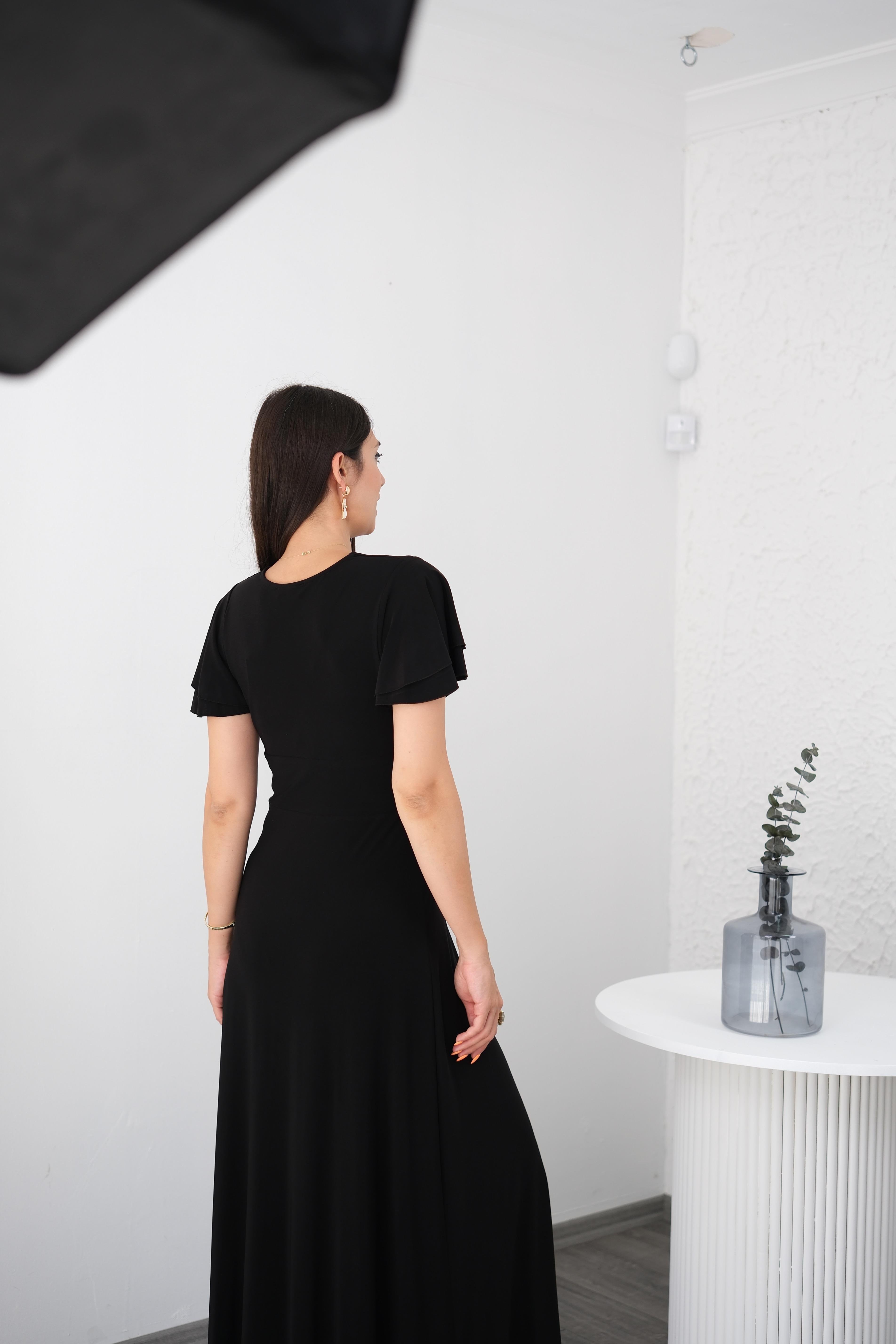 OHLY SİYAH TASARIM ELBİSE