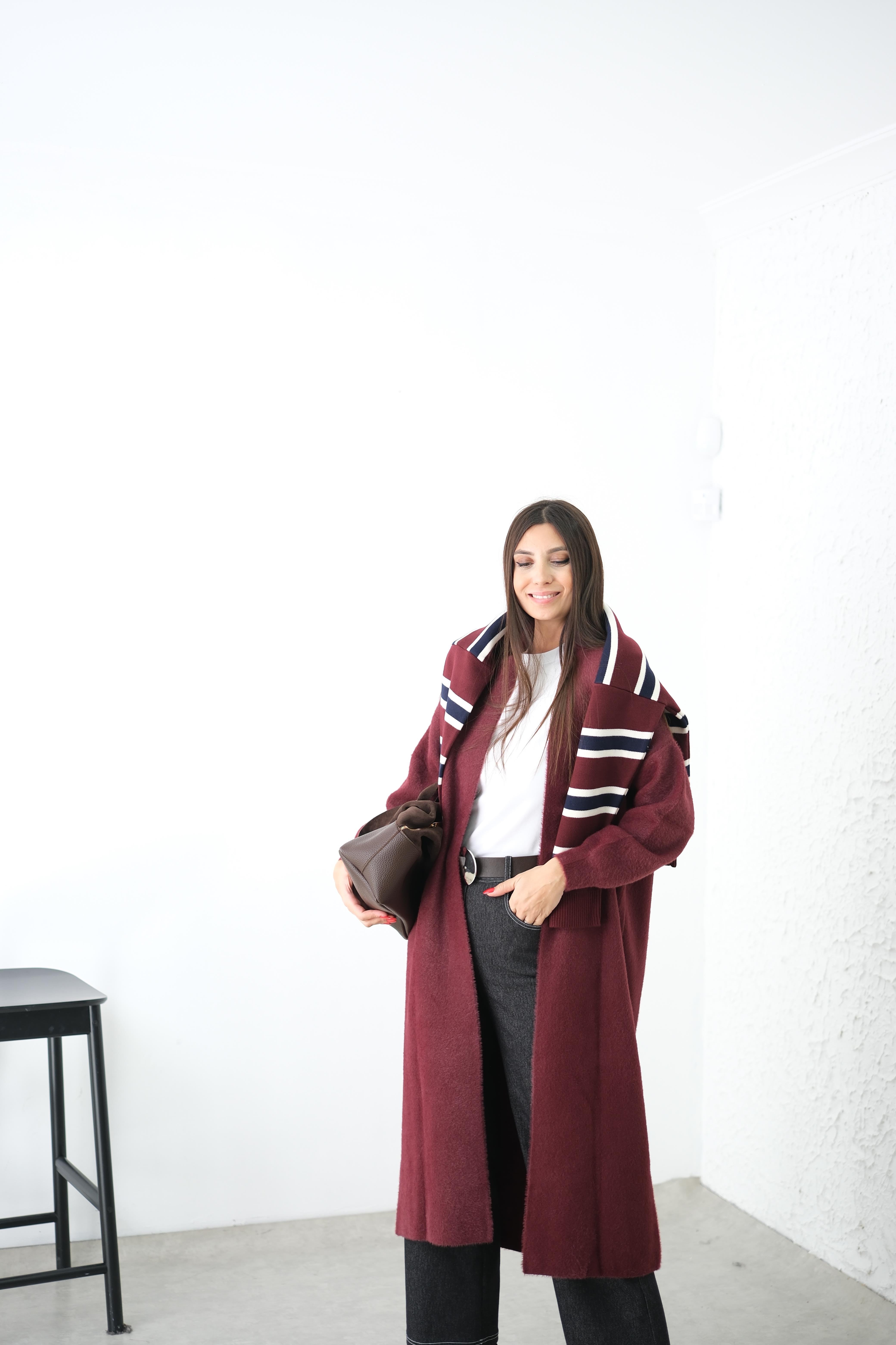 OLİ BORDO UZUN HIRKA