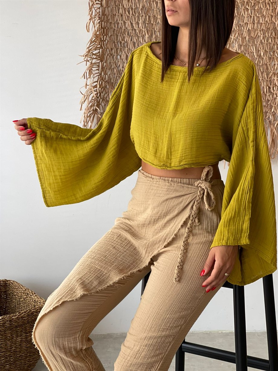 OLİVA LİMON KÜFÜ MÜSLİN TOP